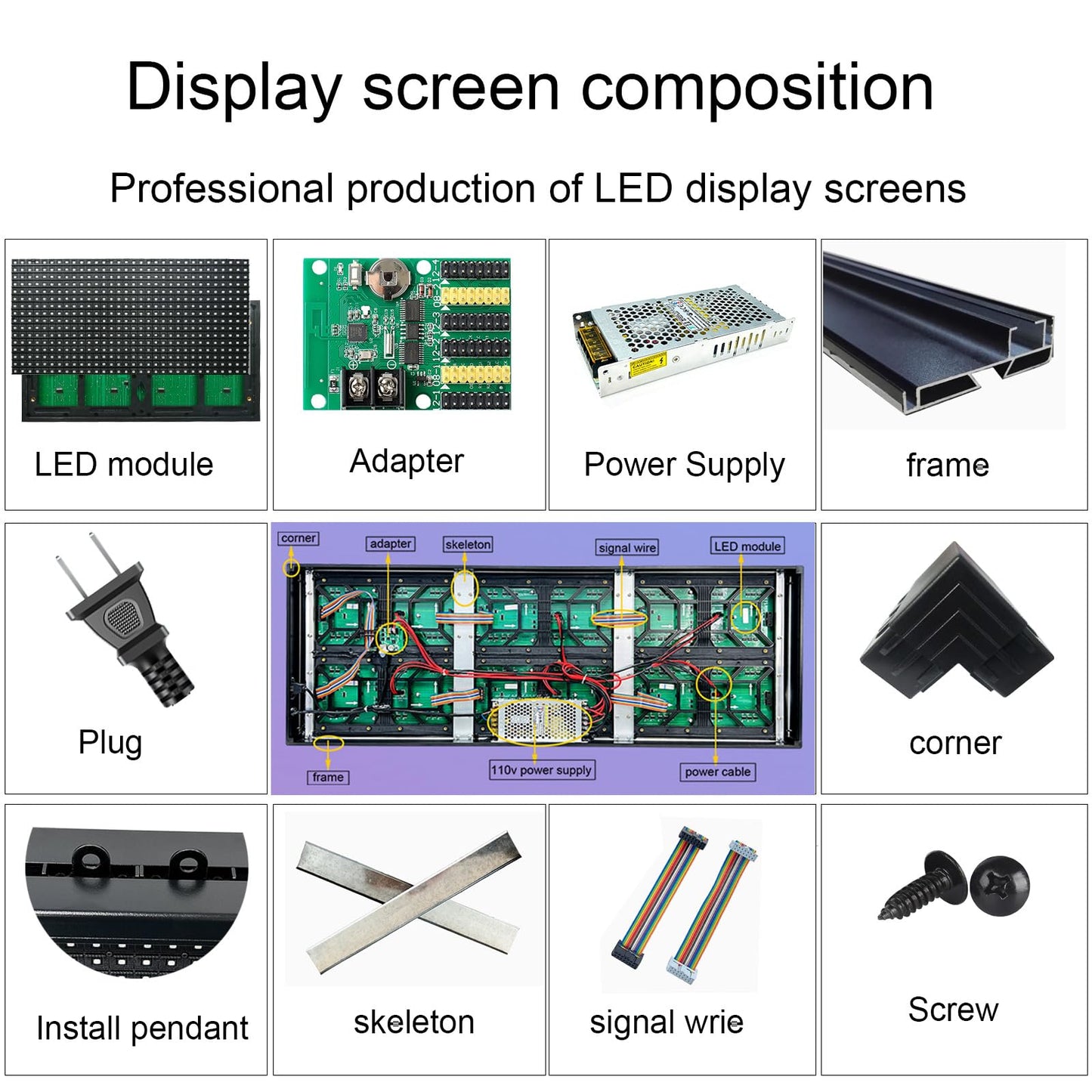 P6 Programmable Led Sign,Scrolling Full Color Digital Message Board 40"X17"