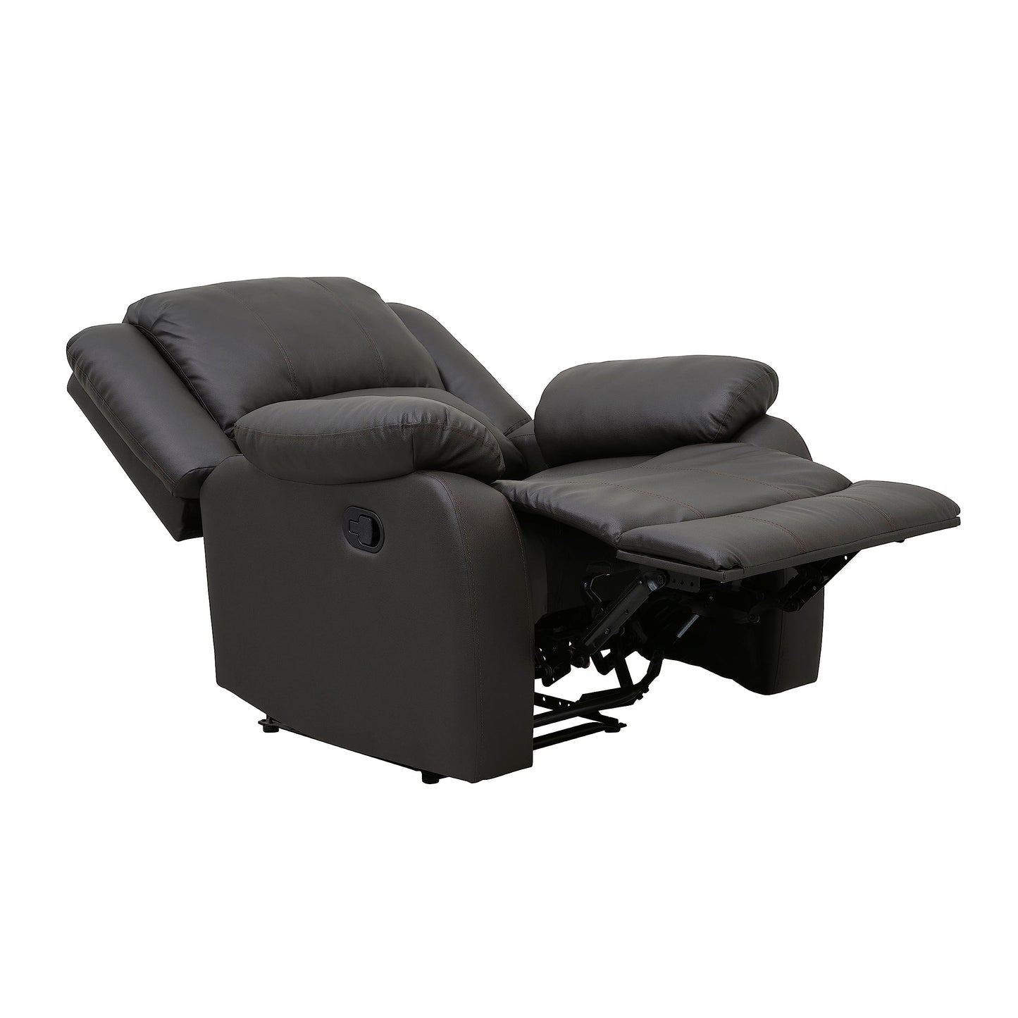 Lexicon Manual Recliner Sofa Chair, Home Theater Seating, Wall Hugger Manual Reclining Nursery Chair for Bedroom/Living Room/Office/Apartment, Dark Brown Faux Leather