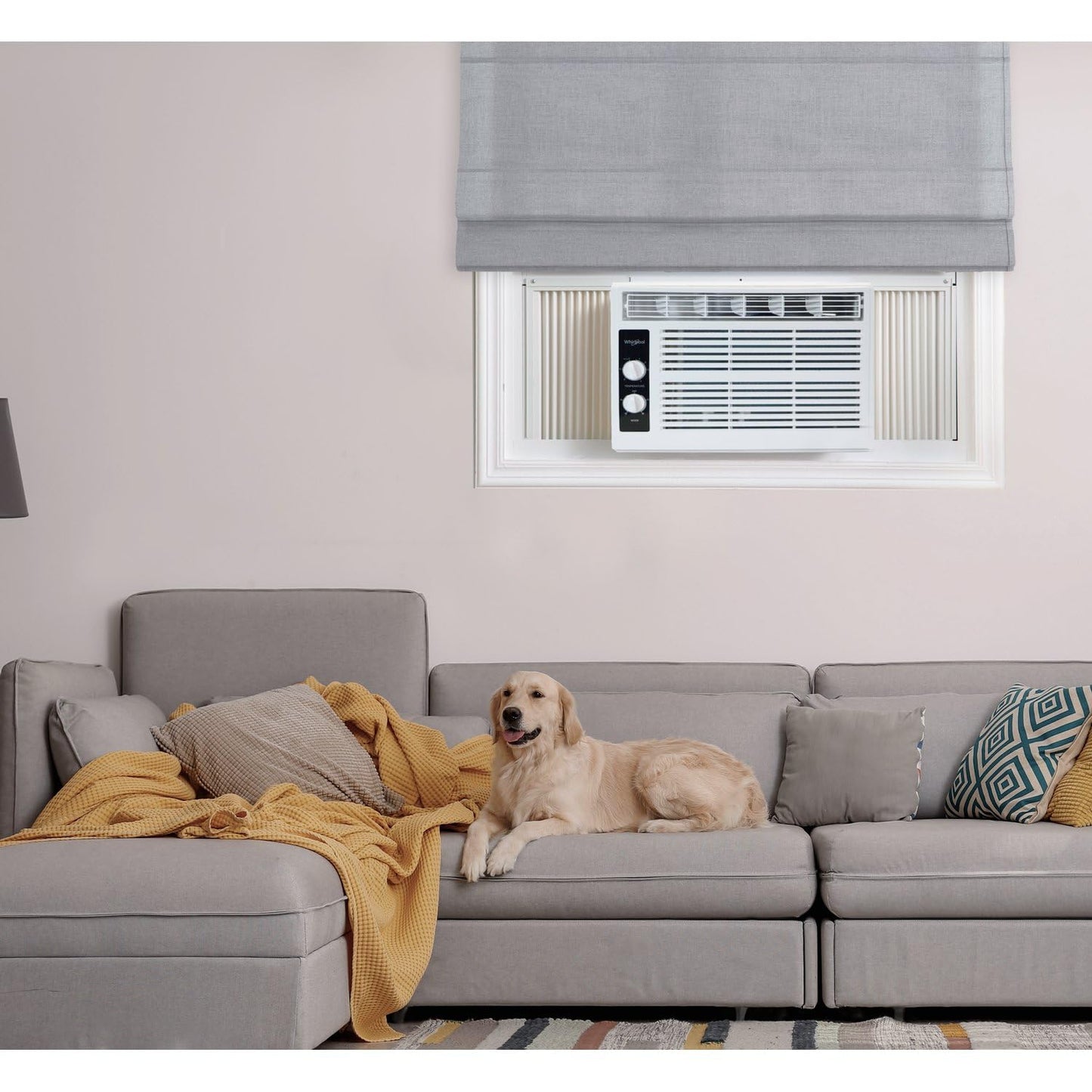 Whirlpool 5,000 BTU 115V Window Air Conditioner & Dehumidifier with Mechanical Controls, Window AC Unit for Apartment, Dorm Room, & Small Rooms up to 150 Square Feet in White