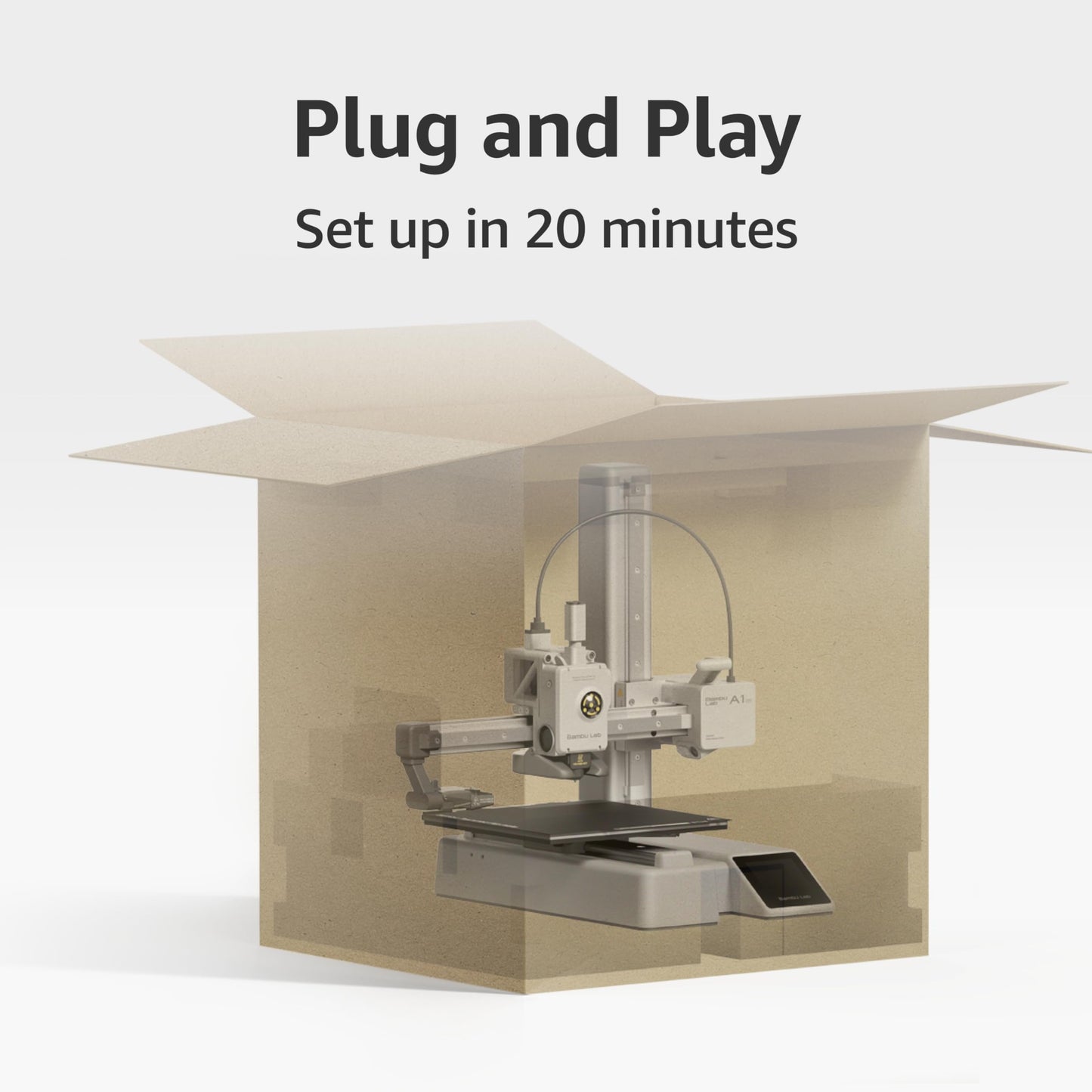 Bambu Lab A1 mini 3D Printer + LED Lamp Kit, Set Up in 20 Mins, High Speed & Precision, Full-Auto Calibration & Active Flow Rate Compensation, ≤48 dB Quiet FDM 3D Printers