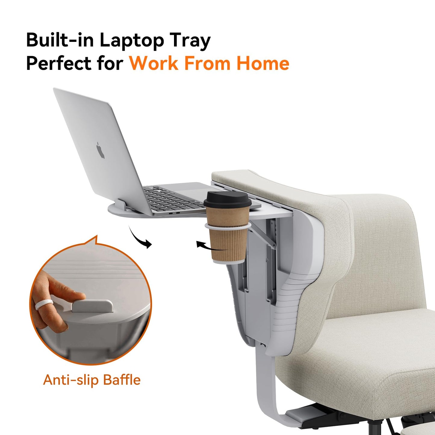 Newtral Freedom-X Criss Cross Chair with Wheels & Amrests- Cross Legged Office Chair with Laptop Tray, Multi-Position Recliner Chair, Adjustable Ergonomic Chair, Relax, Work from Home