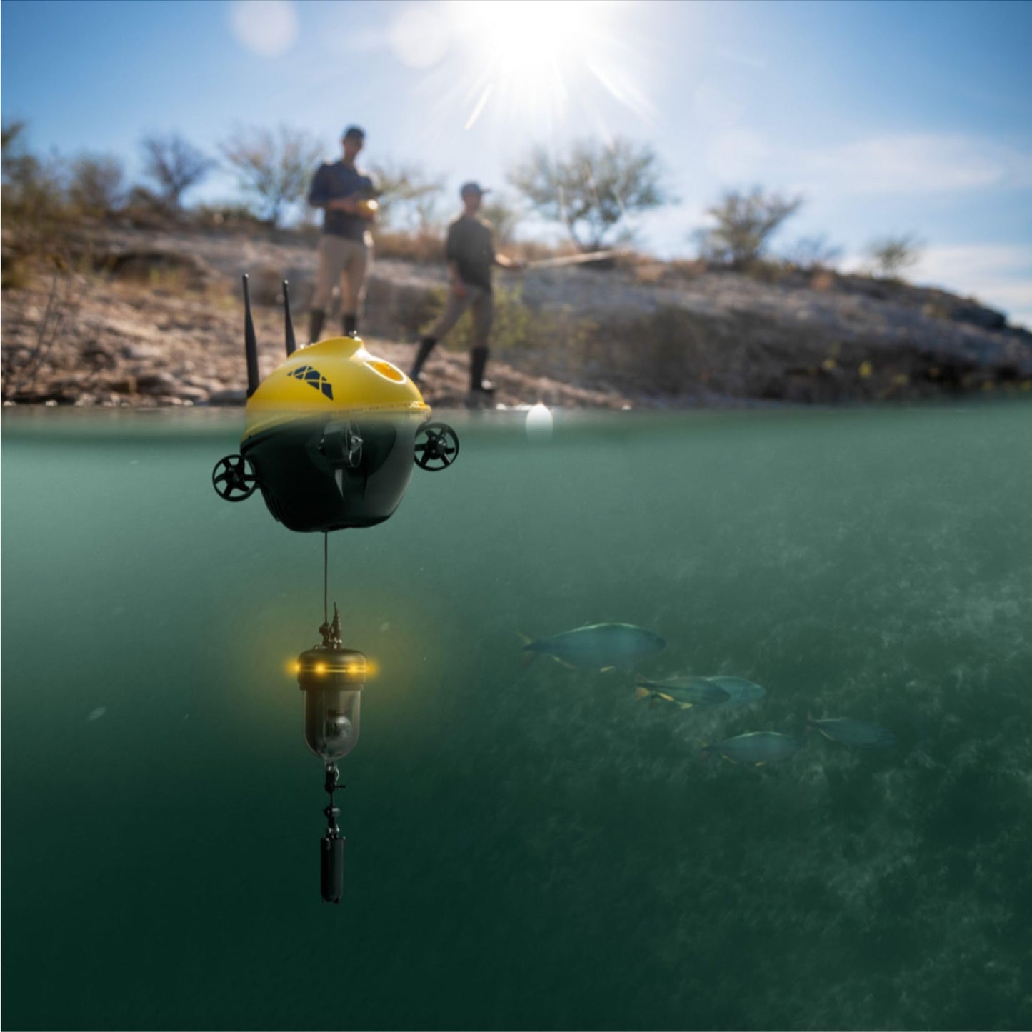 Chasing F1 Pro Fish Finder Underwater Drone | Underwater Rotatable Fishing Camera, Yellow
