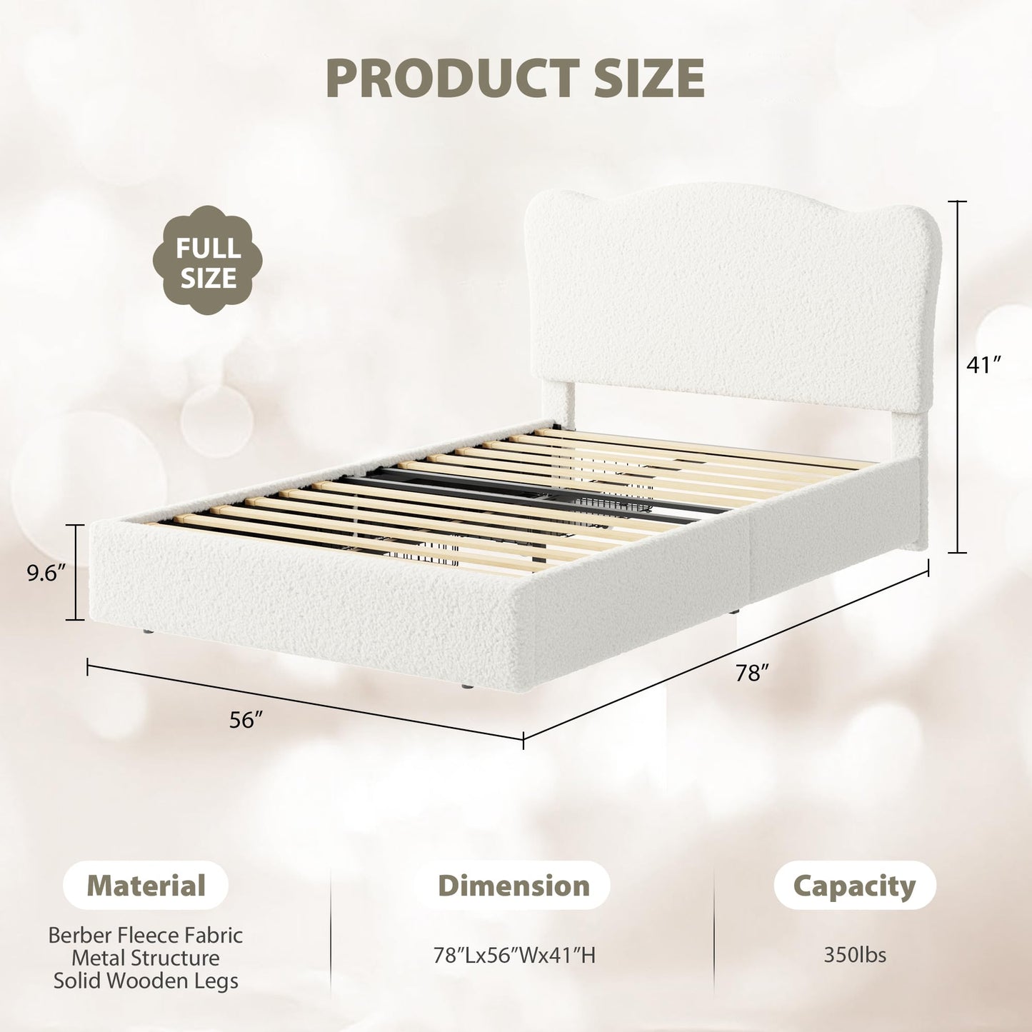 Garvee Upholstered Full Size Bed Frame for Kids with 2 Drawers, Velvet Twin Bed for Girls, Boys, Sturdy Platform Bed, No Box Spring Needed, Noise Free, Beige