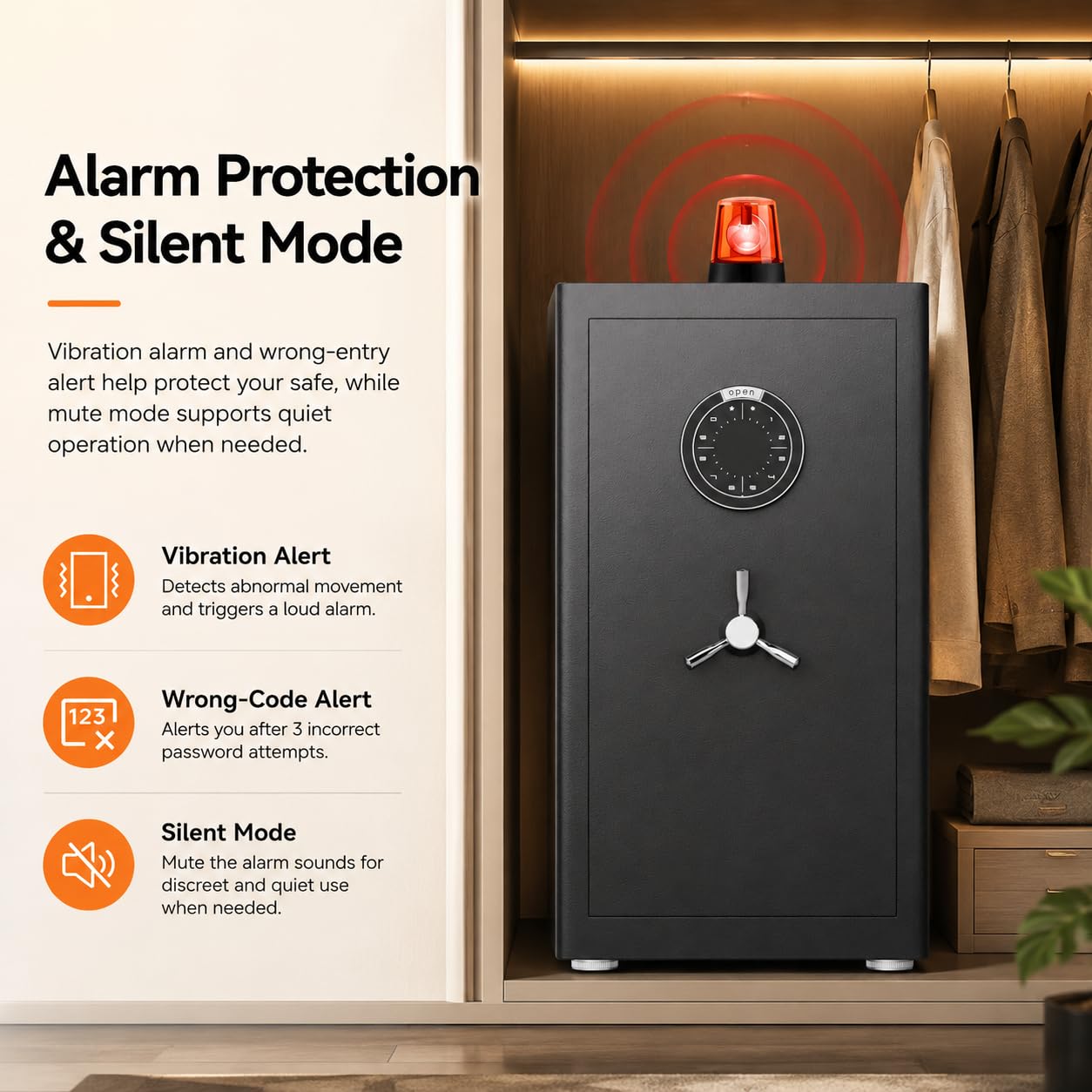 Kavey Safe Box, 23.62" Large Home Safe with Fireproof Waterproof Bag, Heavy Duty Security Safe with Backlit Touch Screen Keypad, 2 Adjustable Shelves, Leather Interior for Documents Home Office Hotel