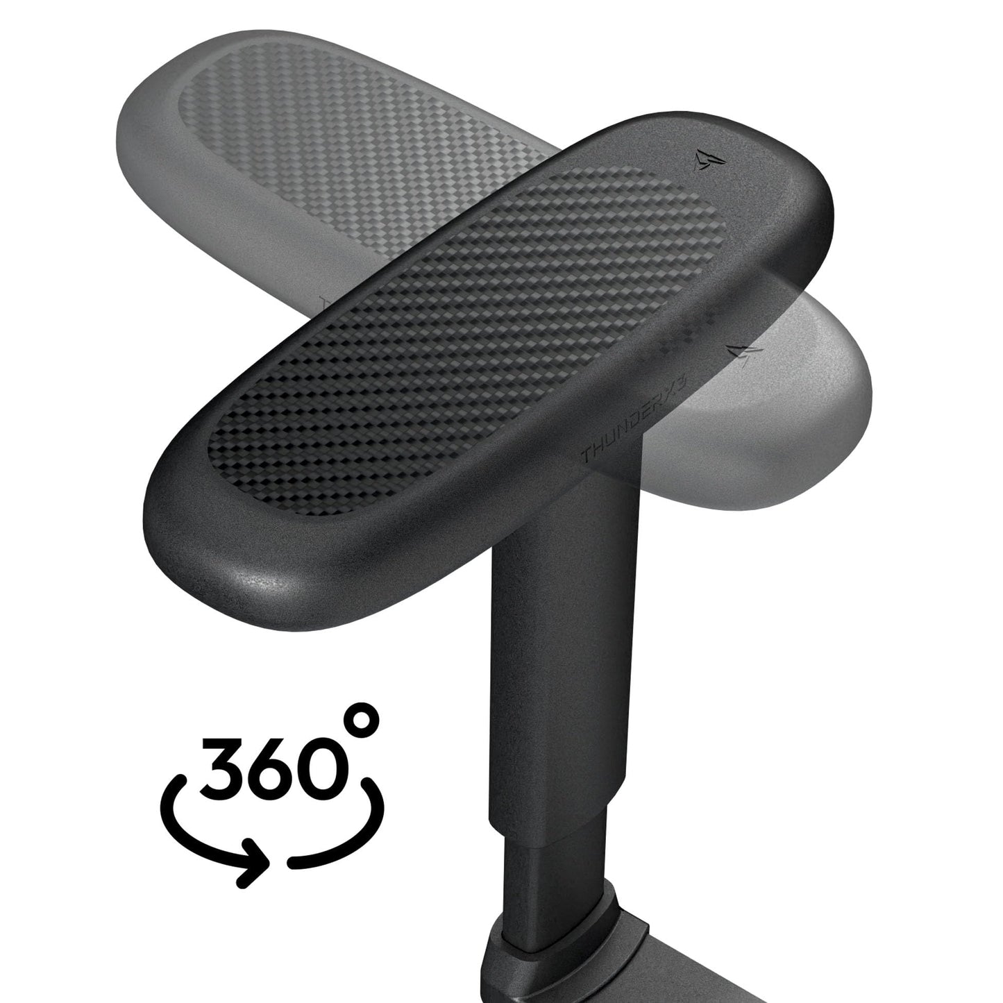 ThunderX3 Solo 360 Gaming Chair, for Adults Ergonomic Office Chair, High Back Desk Chair, Synchronous Tilt, 360-degree Adjustable Armrest, Adjustable Car Headrest, Leather, Modern Black