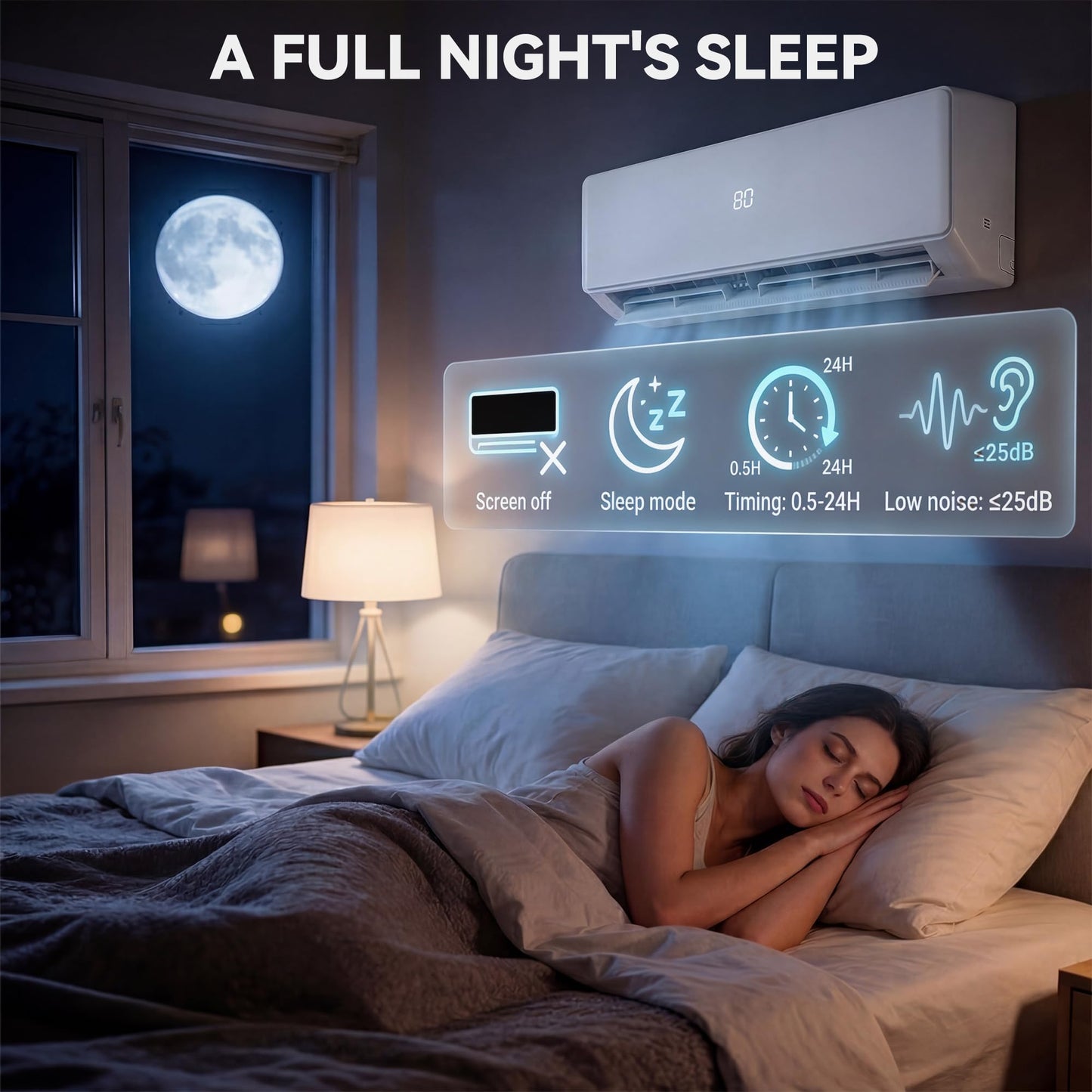 YITAHOME 18 SEER2 9000BTU Mini Split AC/Heating System 115V, Pre-charged Inverter AC Cool & Heat Up to 450 Sq. Ft, Pure Design, Compatible with 3 Level Eco Mode, Complete Installation Kit, White