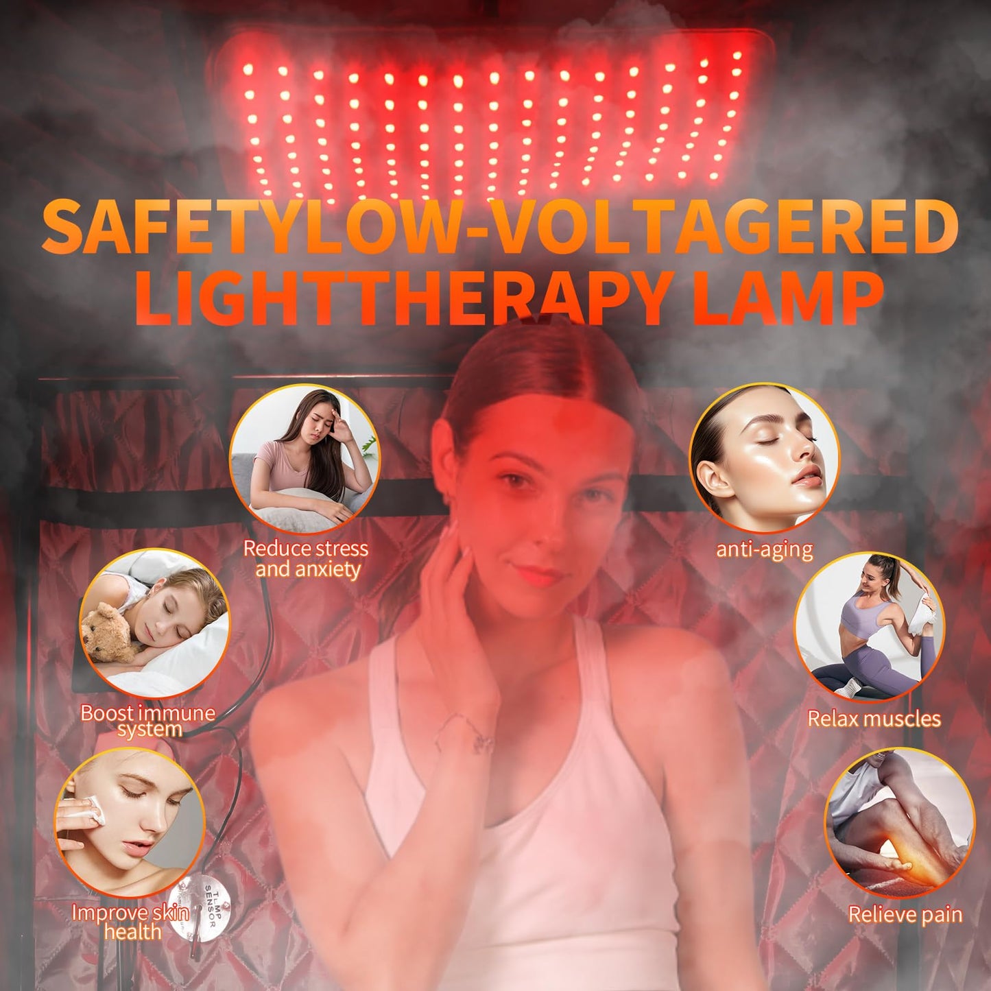 TaTalife 2 Person Steam Infrared Sauna Box, Portable Full Size Home Sauna Tent with 660nm Red Light Therapy, 4L 1600W Steamer, Remote Control