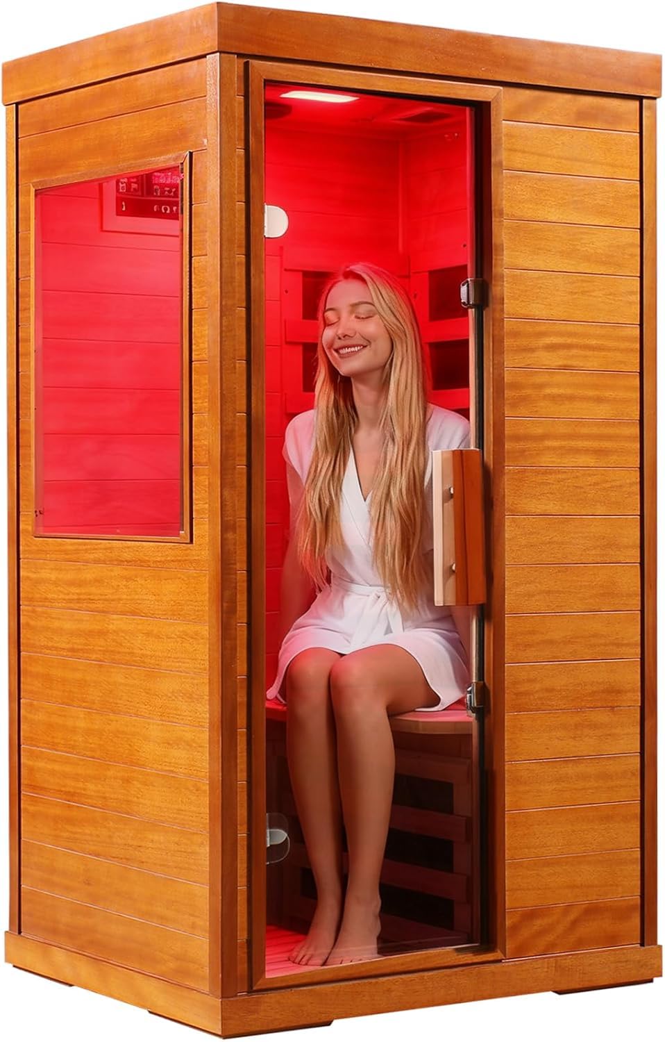 CedarLuma Ultra Low EMF Infrared Sauna, Fast Heat-Up Carbon Fiber Far Infrared Sauna with Multi-Color Therapy Lights