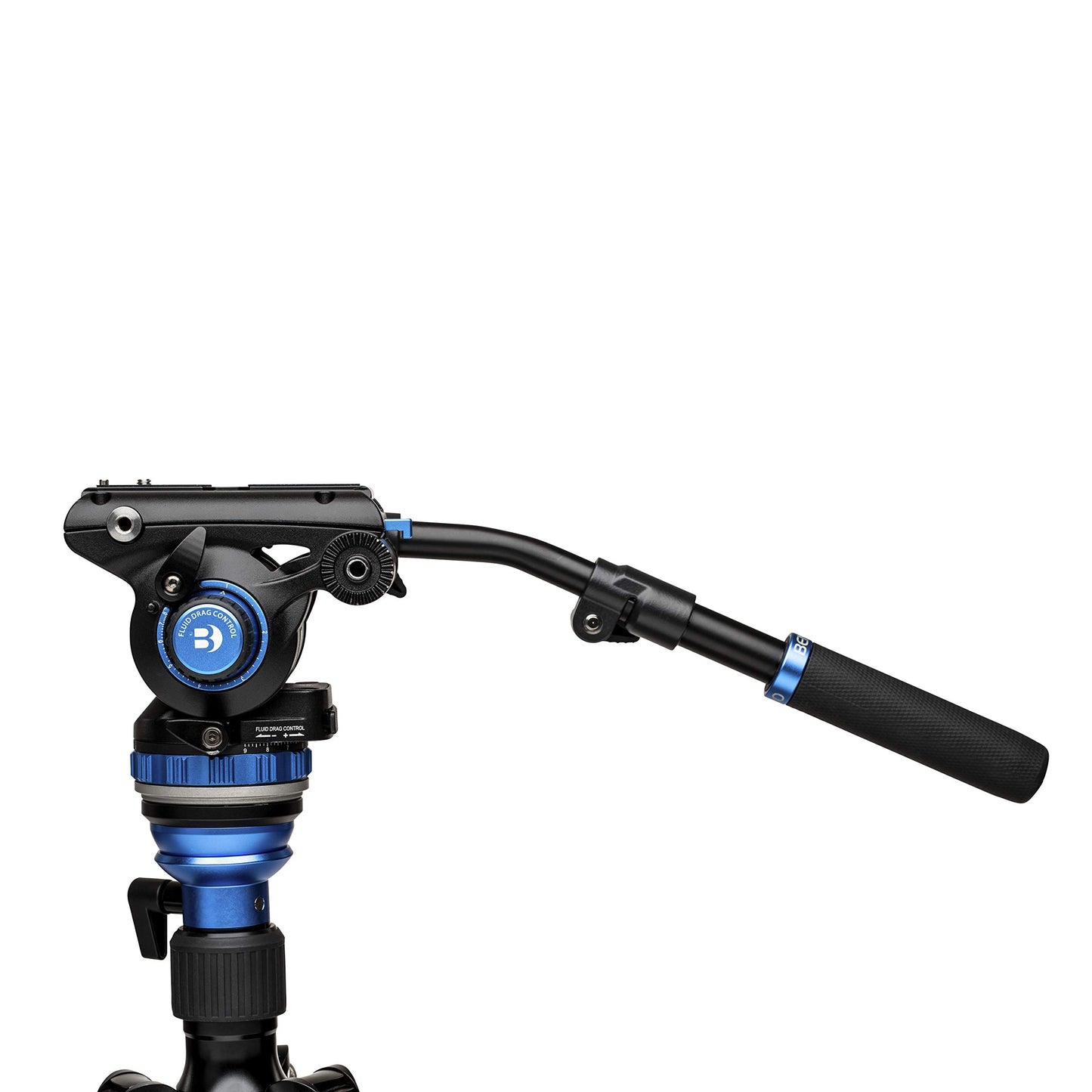 Benro S6 PRO Flat Base Fluid Video Head, 13.2 lb. Max, 6 Step Counterbalance (0-5), 1/4"-20 Accessory Mounts, 3/8"-16 Head Mount, w/Pan Arm- Black (S6PRO)