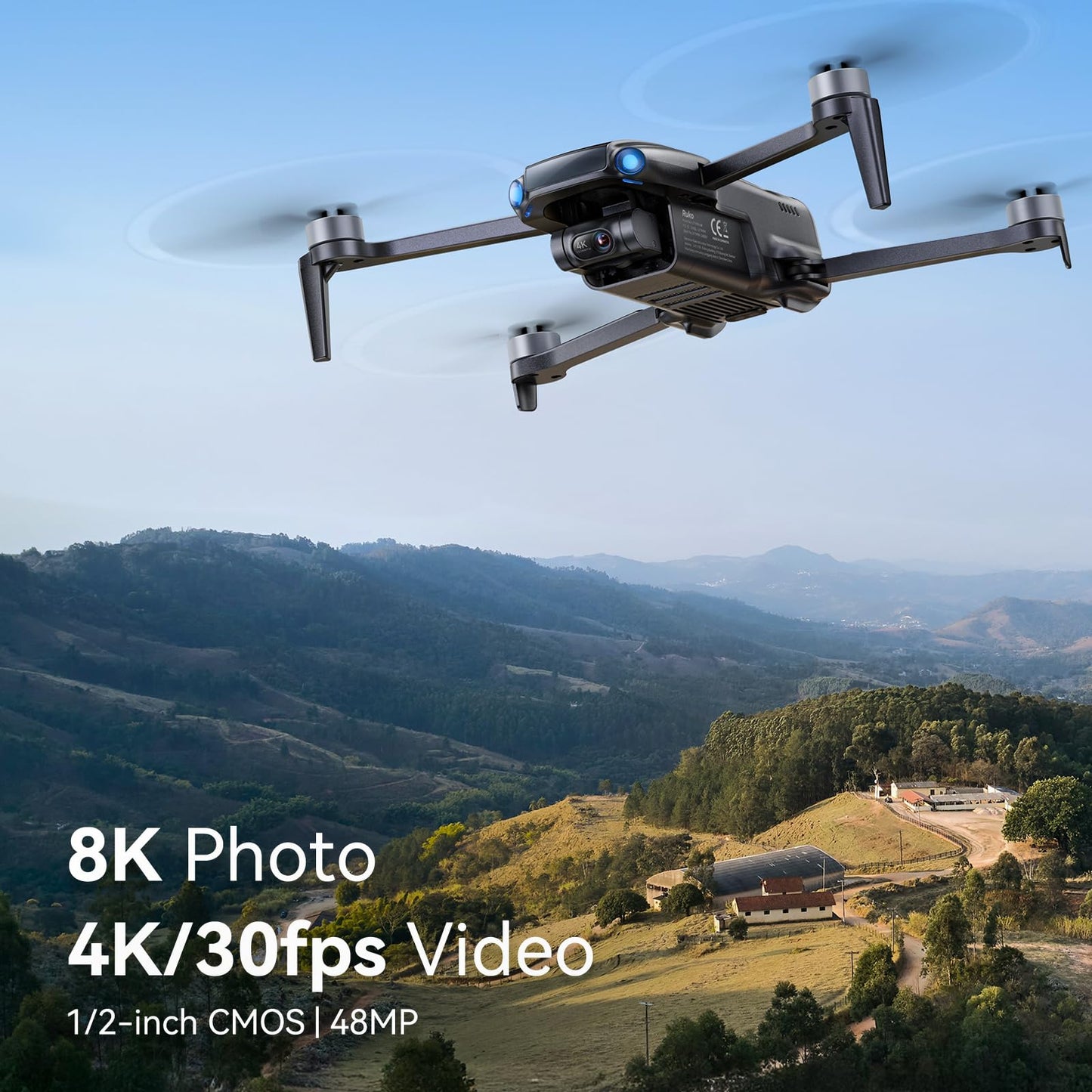 Ruko Drone with 4K UHD Camera for Adults with 3-Axis Gimbal, 8K Photo, Under 249g FAA-Exempt, 96 Mins Flight (3 Batteries), 20,000ft Transmission, GPS with Beeper, Auto Return, Beginner Friendly