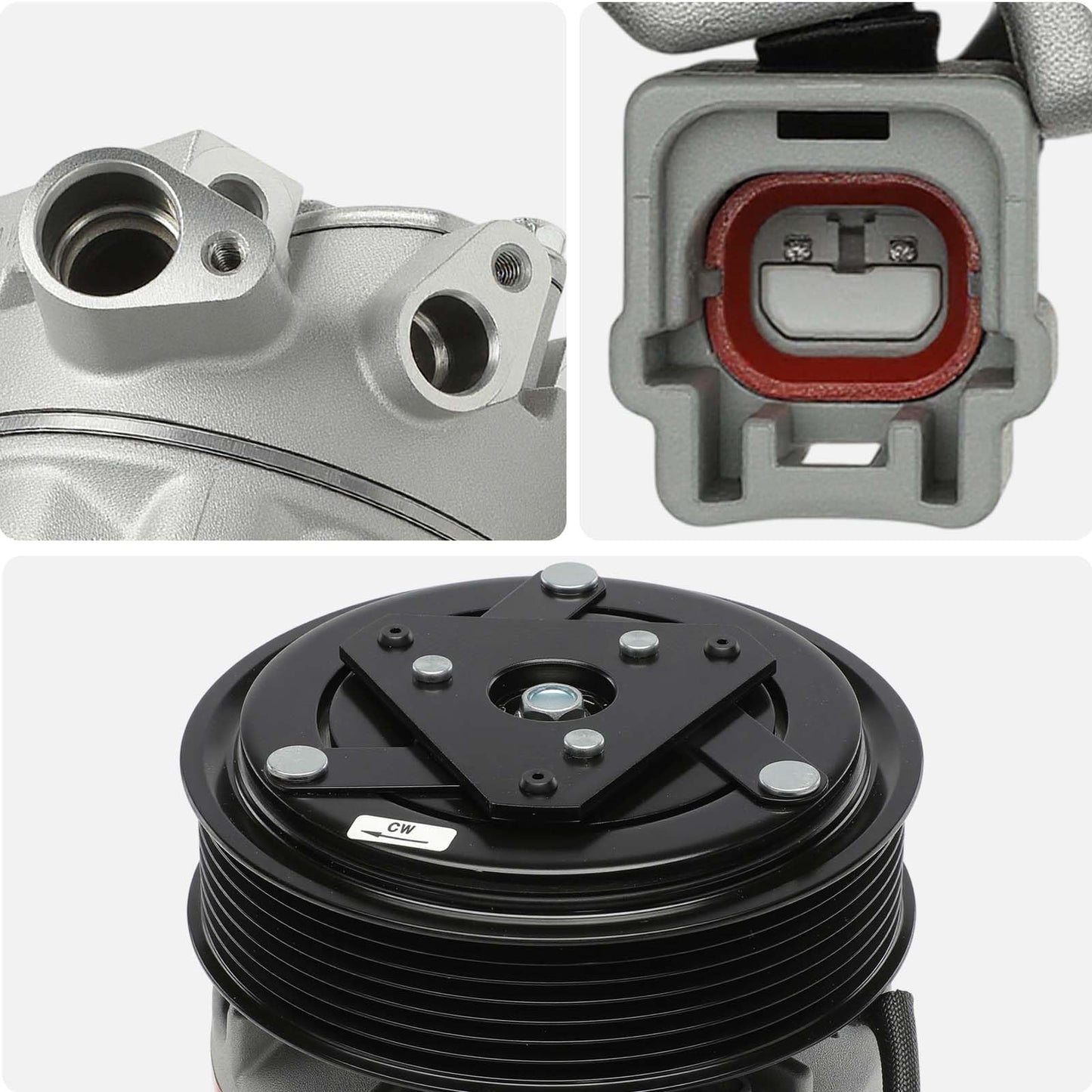 AISIN AFTERMARKET ACCN-00074 Air Conditioner AC Compressor - Compatible with Nissan Murano 2015-2023 3.5L, Maxima 2016-2023 3.5L - with 7-Pulley Groove, with Clutch