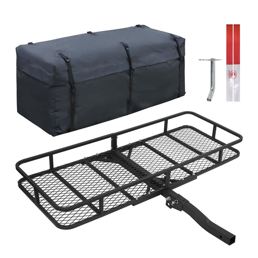 Leader Accessories Folding Hitch Cargo Carrier Rack with Bag 60"x24"x6"