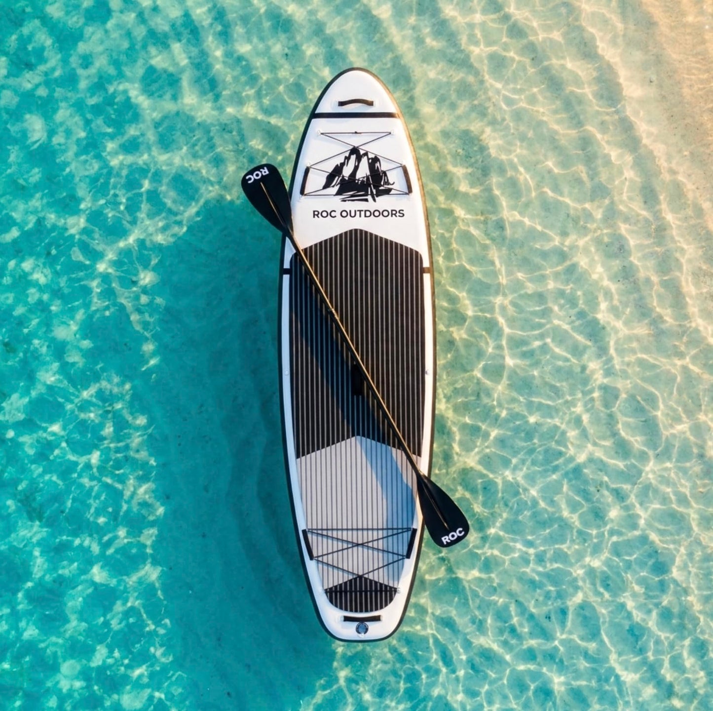 Roc Inflatable Stand Up Paddle Board 10' 6" with Premium SUP Paddle Board Accessories, Wide Stable Design, Non-Slip Comfort Deck for Youth & Adults (Black & White)