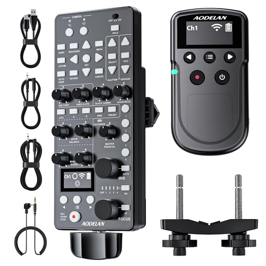AODELAN Compatible with Canon Camcorder Controller, 650FT Wireless Multifunctional Remote Control for HF G70,G60,G50,XA60,XA65,XA70,C80,C700 with IRIS Focus Zoom ISO OSD ND Adjust,Replace RC-V100