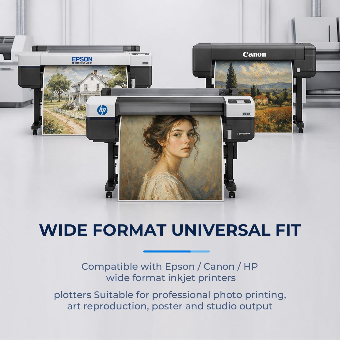 Premium Canvas Roll for Wide Format Printers, Quick Dry Water Resistant for Fine Art Reproduction, Commercial Printing, Studio Photography and Gallery Wrap, Matte Polyester 290 GSM 15 Mils 2" Core