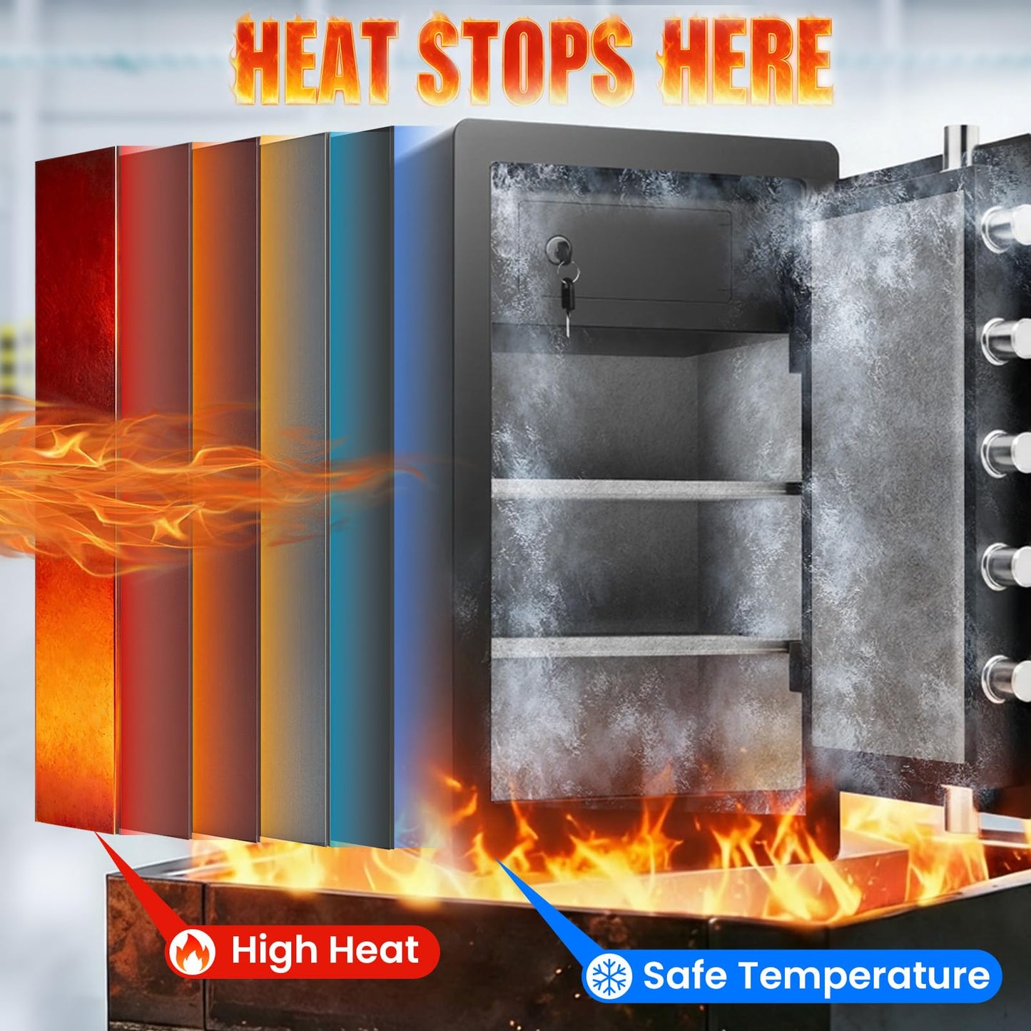 [𝟐𝟎𝟐𝟔 𝟎.𝟓𝐇 𝟏𝟕𝟎𝟎°𝐅] [8.5 𝐂𝐮 𝐅𝐭] Fire Proof Safe for Home Documents, [𝟖5 𝐋𝐛𝐬] Large Heavy Duty Biometric Safe Box with Fingerprint & Keypad, Fireproof Safes with Anti-Theft Alarm