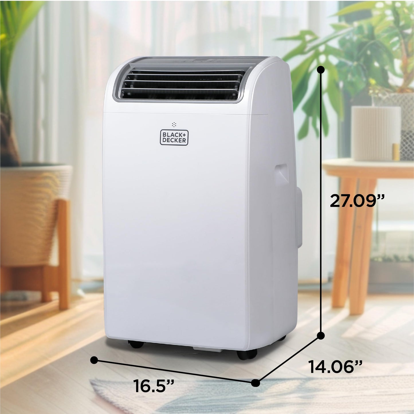 BLACK+DECKER Portable Air Conditioner,14,000 BTU Cooling, 12,000 BTU Heating for Rooms up to 700 Sq. Ft., Smart AC Unit with Follow Me Remote, BPACT14HWT, White