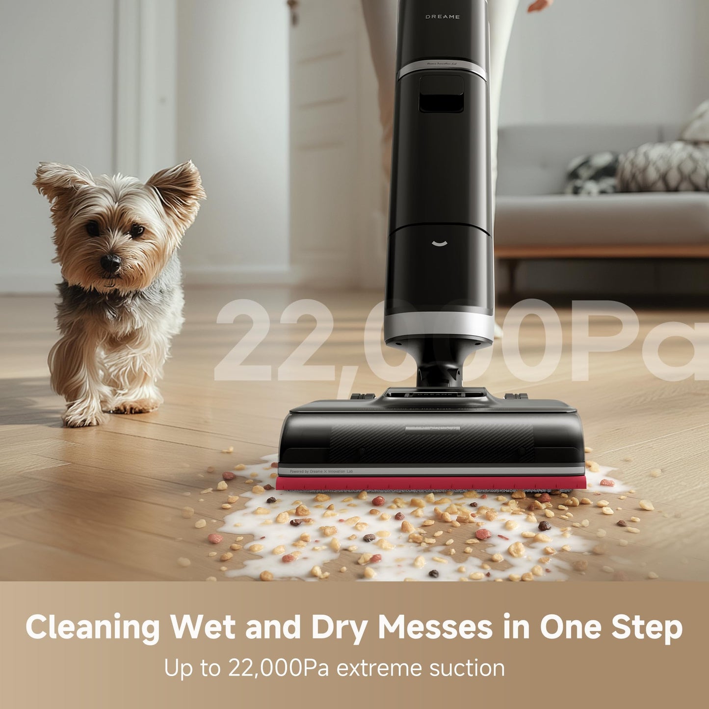 DREAME H15 Pro Heat Wet Dry Vacuum and Mop, 185°F Hot Water Floor Cleaning, 0 Hair Tangle, Cordless Floor Cleaner with AI Robotic Arm, 22KPa Suction, 180° Lie-Flat, Hot Self Cleaning, Edge to Edge