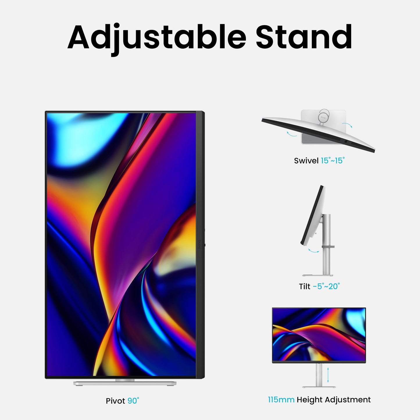 BenQ MA270U 27” 4K 3840x2160 Monitor for MacBook® Pro/Air, Dual USB-C, 90W Power Delivery, Mac Color Match, USB Hub, Brightness & Volume Control on Mac, Height & Tilt Adjustable Stand, P3 Color Gamut