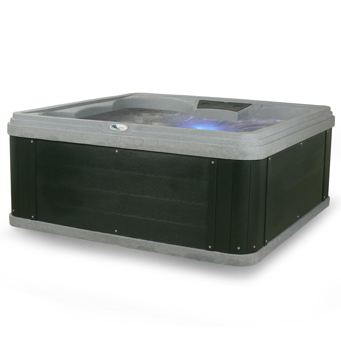 AquaLife Ariana™ 7-Person 30-Jet Non-Lounger Hot Tub with LED Lighting, Insulated Cover, Built-in Ice Bucket, Stainless Steel Heater and Ozonator