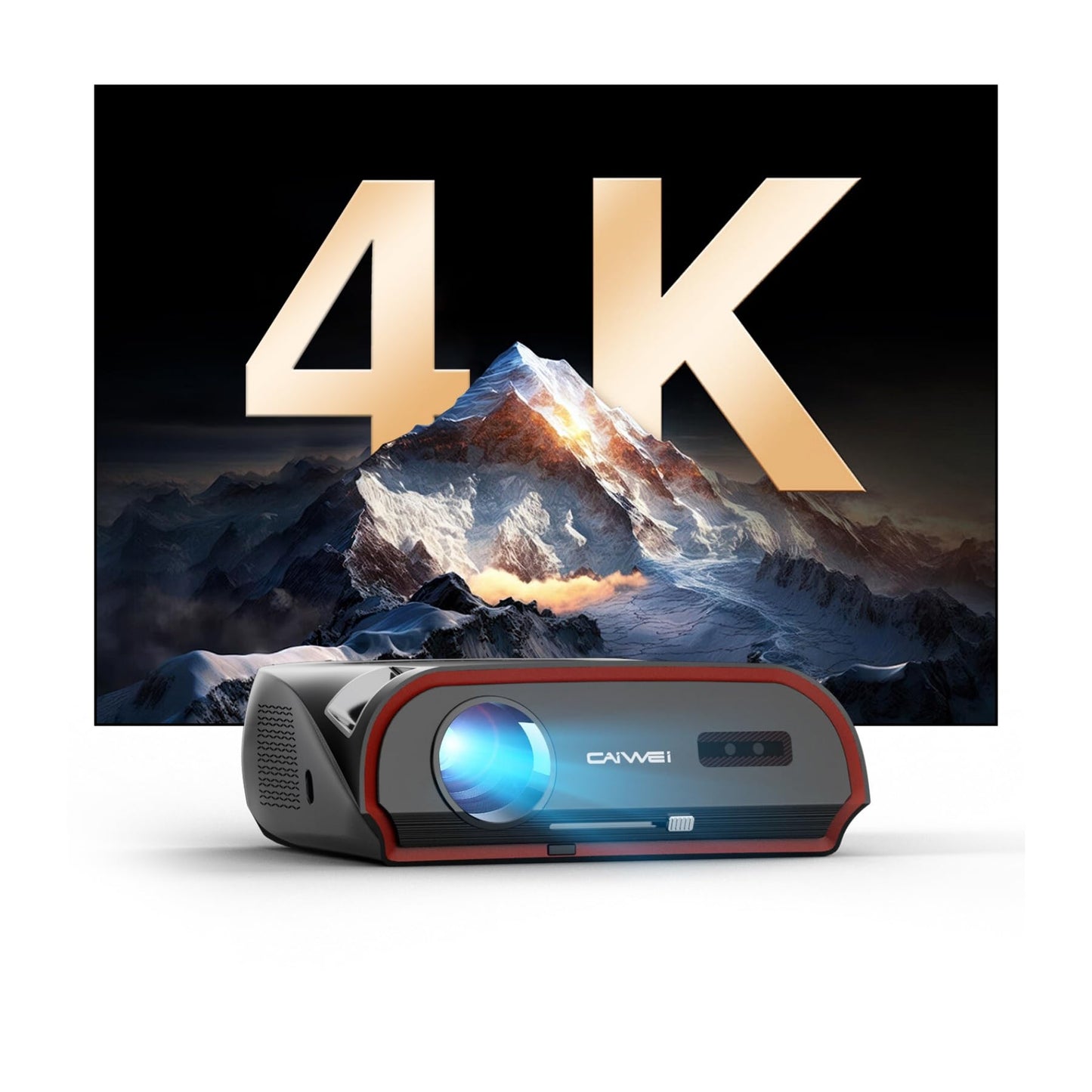 Daytime 4K Smart Projector 1800 ANSI Ultra Bright, Android TV 11.0 Home Theater Projector with WiFi6 and Bluetooth, HDMI, USB, WLAN, Ceiling Mount for Games Consoles, Business, Artwork, Golf Simulator