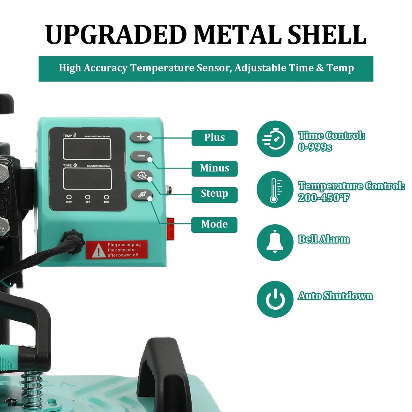 6-in-1 Heat Press Machine for T Shirts, 12x15in Sublimation Combo with Mug Press, Plate & Hat Attachments, 360° Swing Away Shirt Press, Digital Heat Transfer for DIY Projects