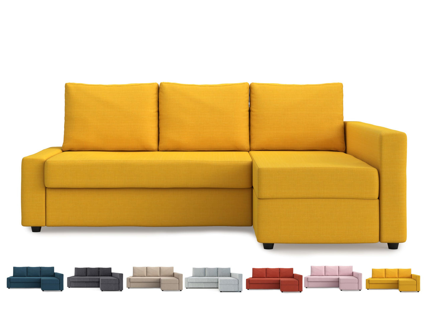 MASTERS OF COVERS Snug Fit Friheten Slipcover for The IKEA Friheten with Chaise Corner Cover, Sofa Bed Cover, Sectional Slipcover Replacement (Yellow)（Cover Only！Not Sofa！）
