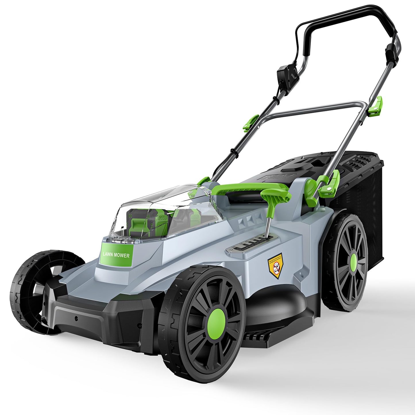40V Cordless Lawn Mower, 17 Inch Electric Battery Powered Lawn Mower with 2x4.0Ah Batteries, 6 Height Adjustment, 50L Grass Bag, 1200W Brushless Motor, 40min Runtime for 500㎡ Yard