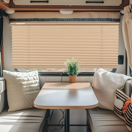RVINGPRO RV Blinds for Camper Windows, Polyester, 62in W x 32in L, Cappuccino
