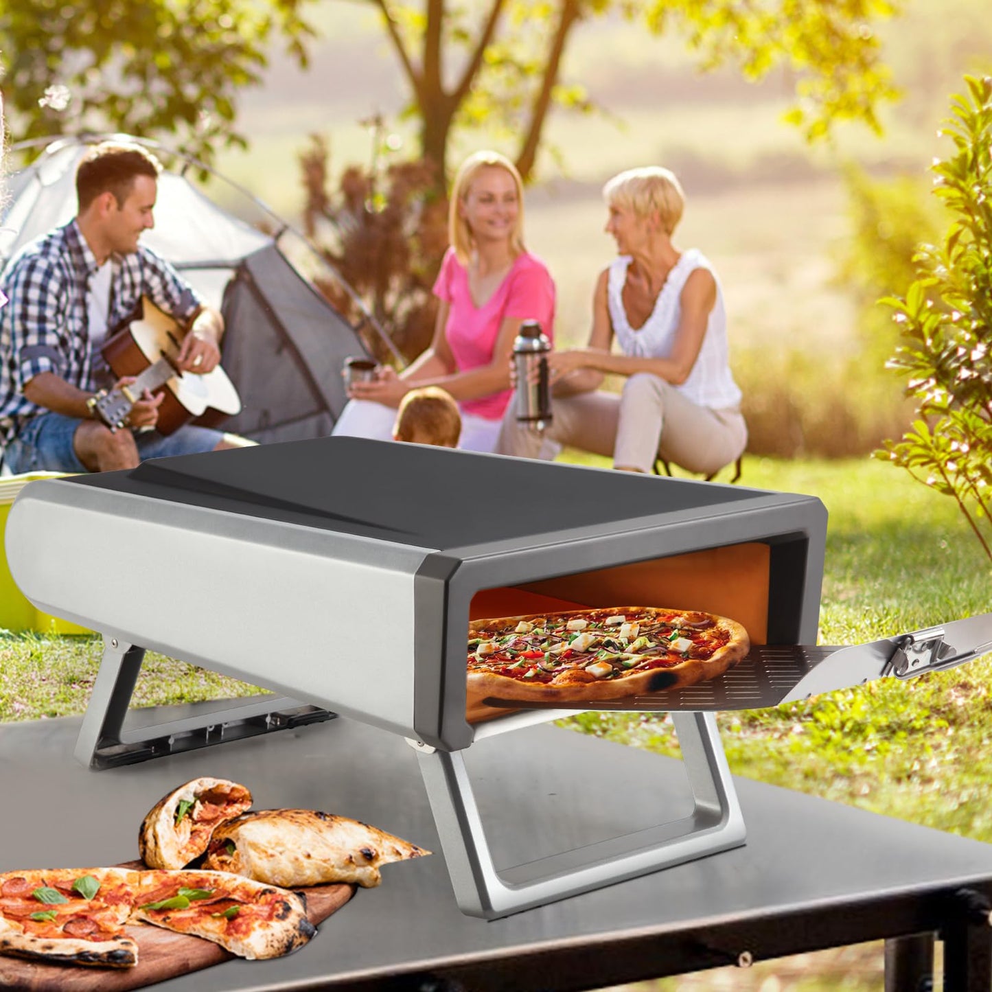 Garvee Pizza Oven Outdoor Gas Propane Portable Pizza Ovens, 12" Stainless Steel for Outside Backyard Kitchen Camp With Accessories Kit
