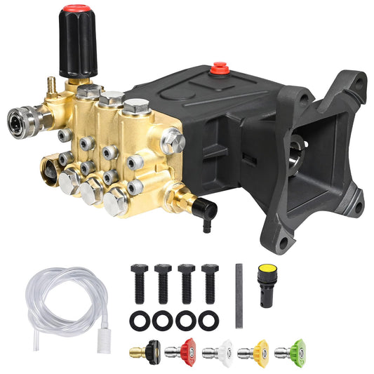 YAMATIC Horizontal Triplex Plunger Pressure Washer Pump 1" Shaft 4300 PSI 4.2 GPM, Replacement for Simpson AAA 90034, 90039,90038, Honda GX340, GX390, GX270 for Industrial Gas Powered Washers