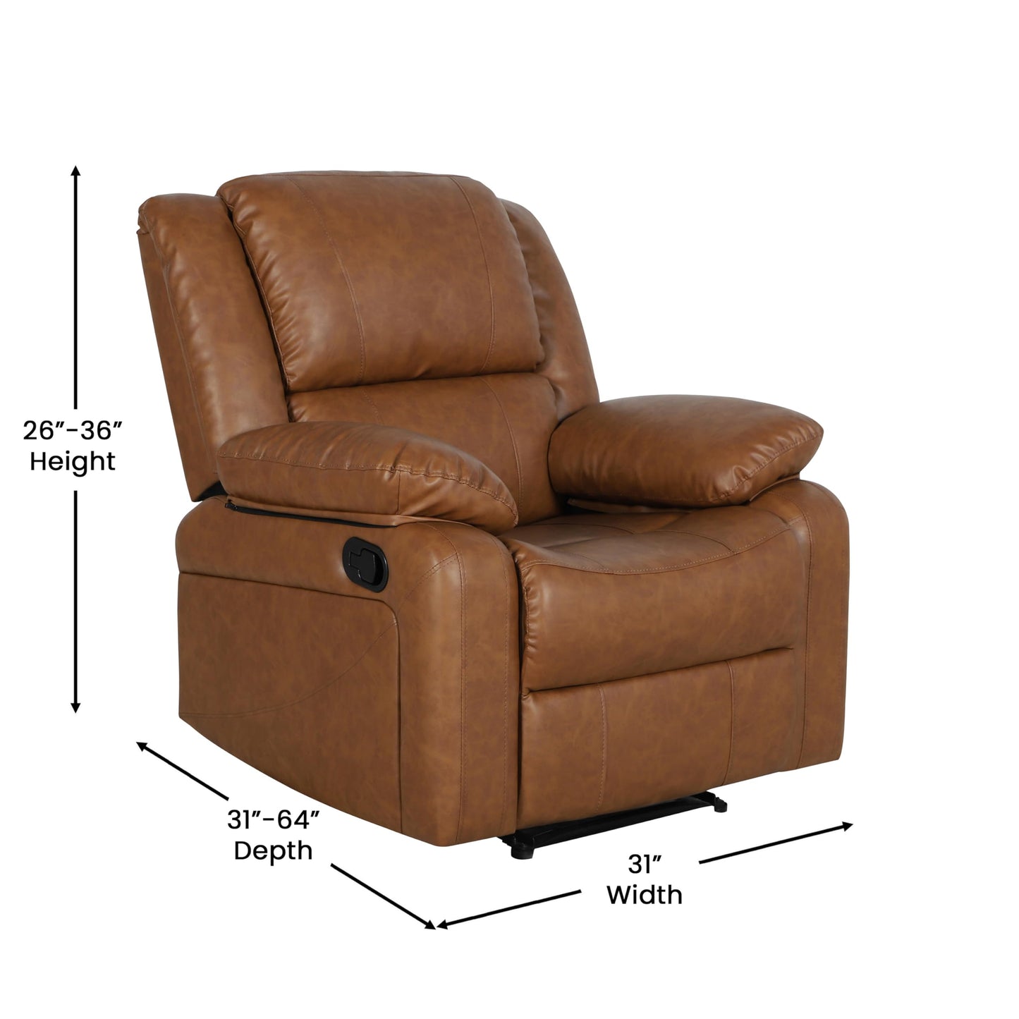 Flash Furniture Harmony Series Cognac LeatherSoft Recliner