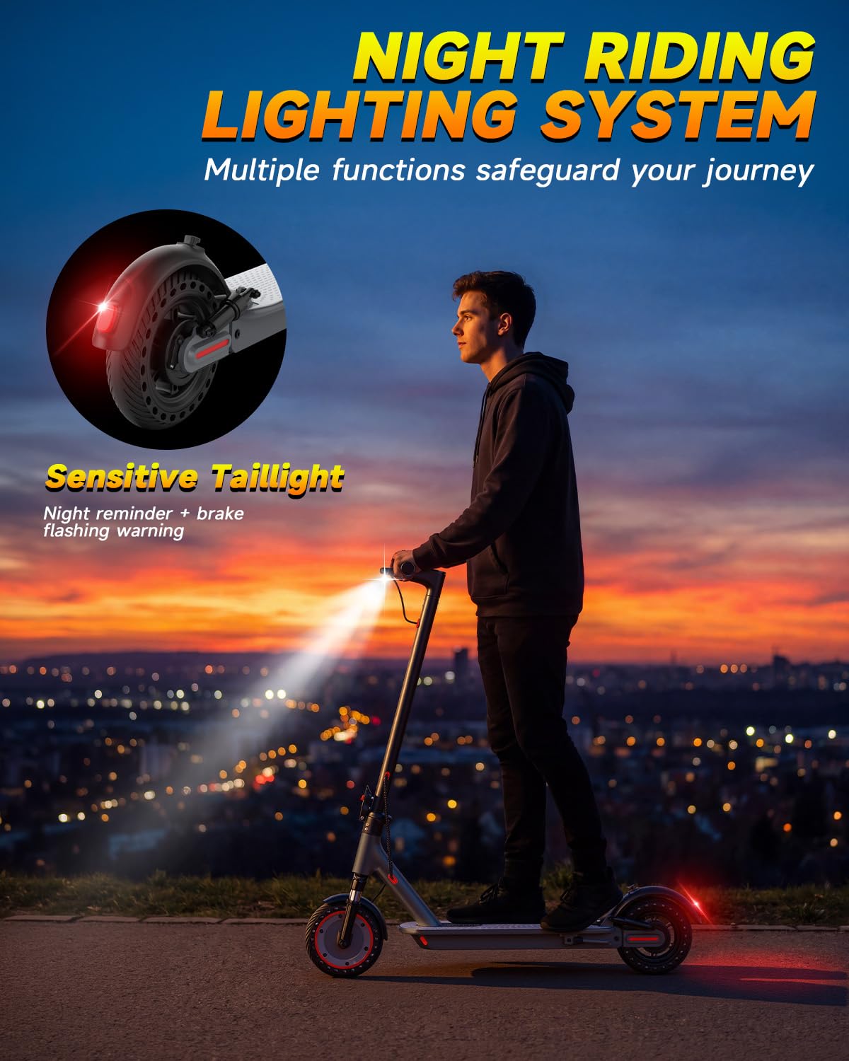 VOLPAM 10''/11''Electric Scooter with Dual Suspensions, 19/22MPH, 500W/800WMotor, 60/40/31/23Miles Long Range, Dual Braking, Max Load 264 lbs