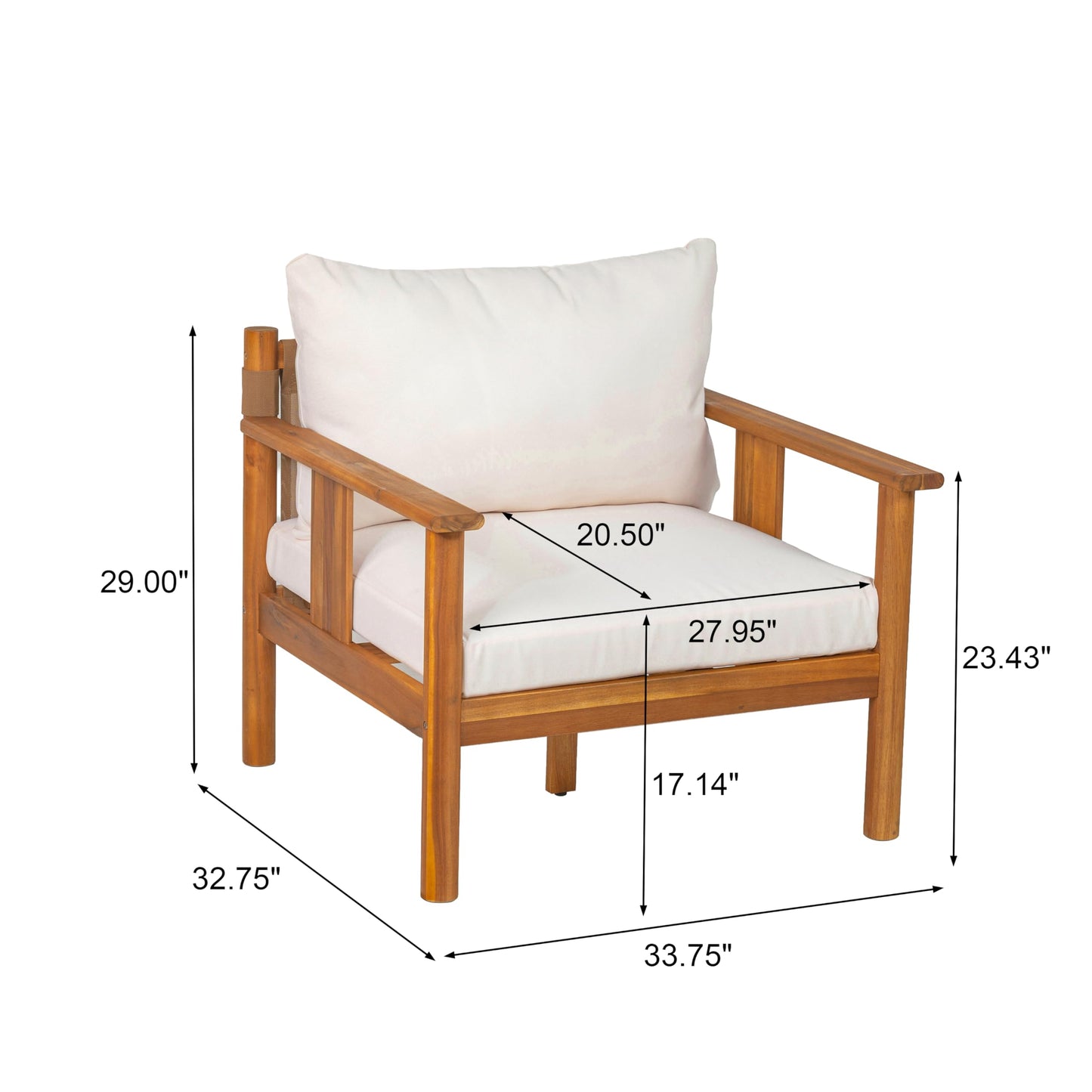 Christopher Knight Home Willy Acacia Wood Patio Furniture Set with Water-Repellent Cushion, 4 Piece Outdoor Acacia Wood Conversation Set, Outdoor Sectional Sofa Set with Coffee Table, Beige+Teak