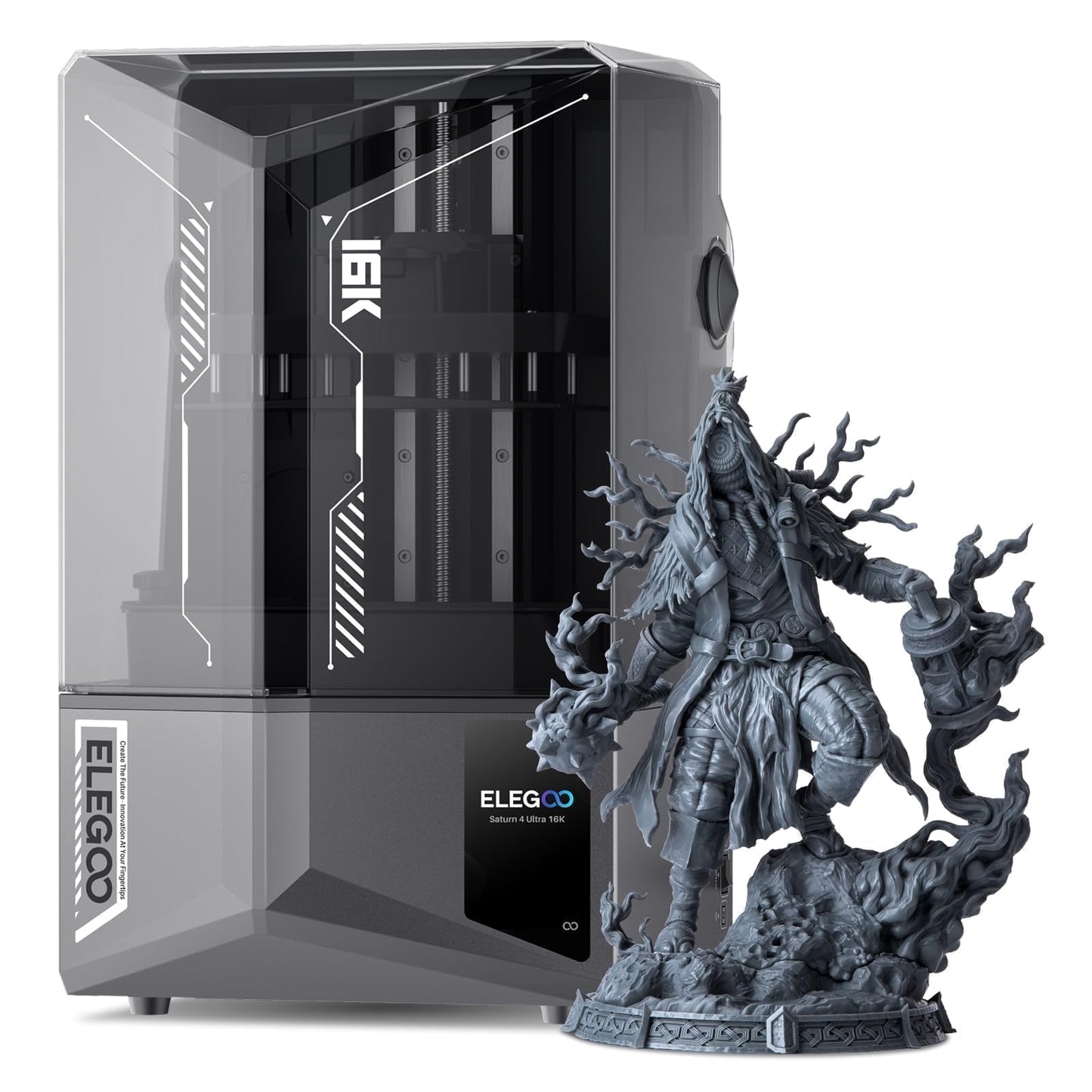 ELEGOO Saturn 4 Ultra 16K Resin 3D Printer, 10" 16K Mono LCD Resin Printer with Smart Mechanical Sensor, Heated Resin Tank, Auto-Leveling, 150mm/h Fast Printing, Print Size 8.33 × 4.66 × 8.66 Inch