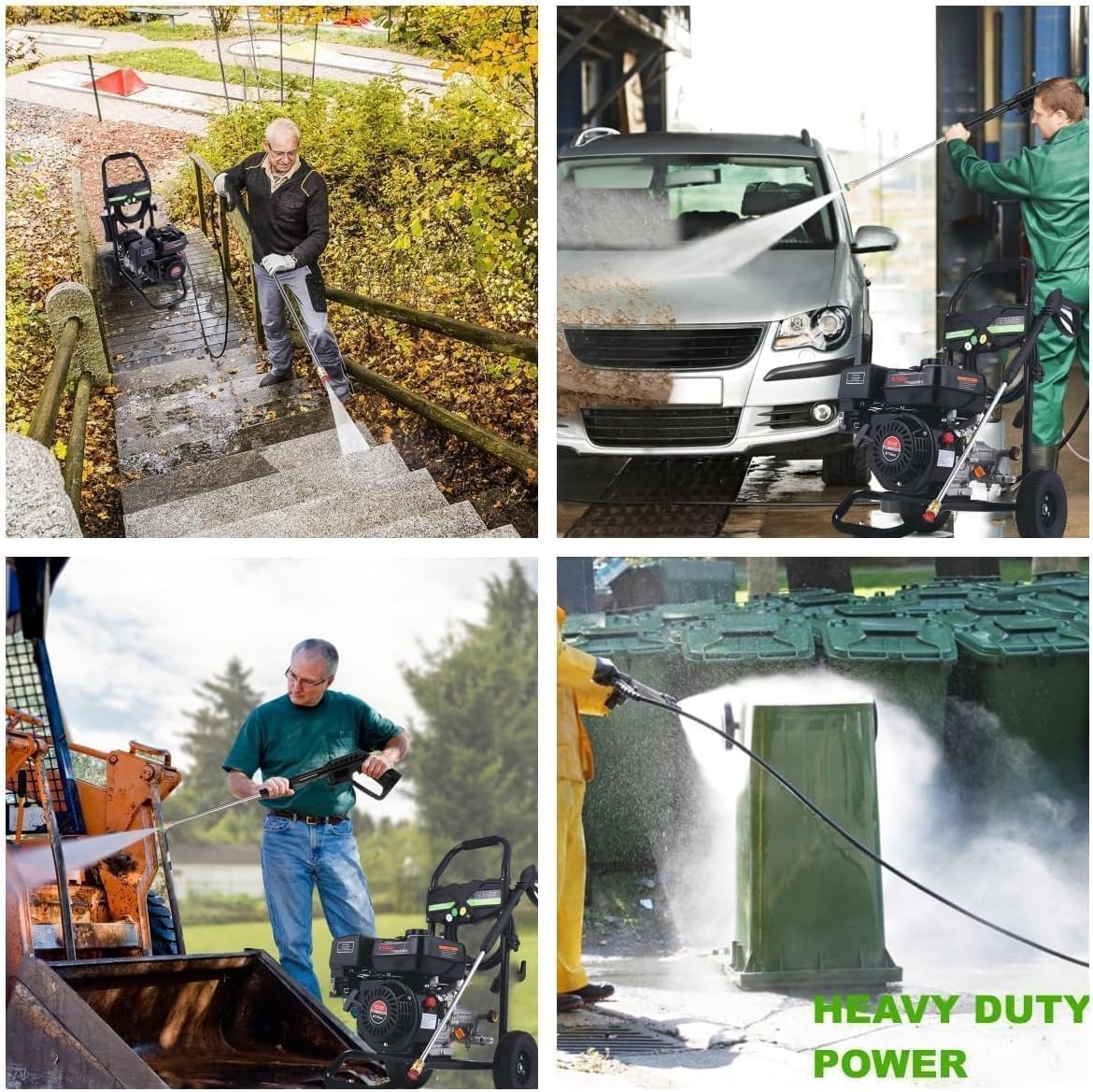 4200PSI Gas Pressure Washer, 2.8GPM Commercial Power Washer Gas Powered, 212cc 7.0 HP Engine,Includes 0.7L Soap Tank,5 QC Nozzles,25’ Hose,Car Wash Machine/Car/Driveway, EPA/CARB/ETLCompliant (Black)