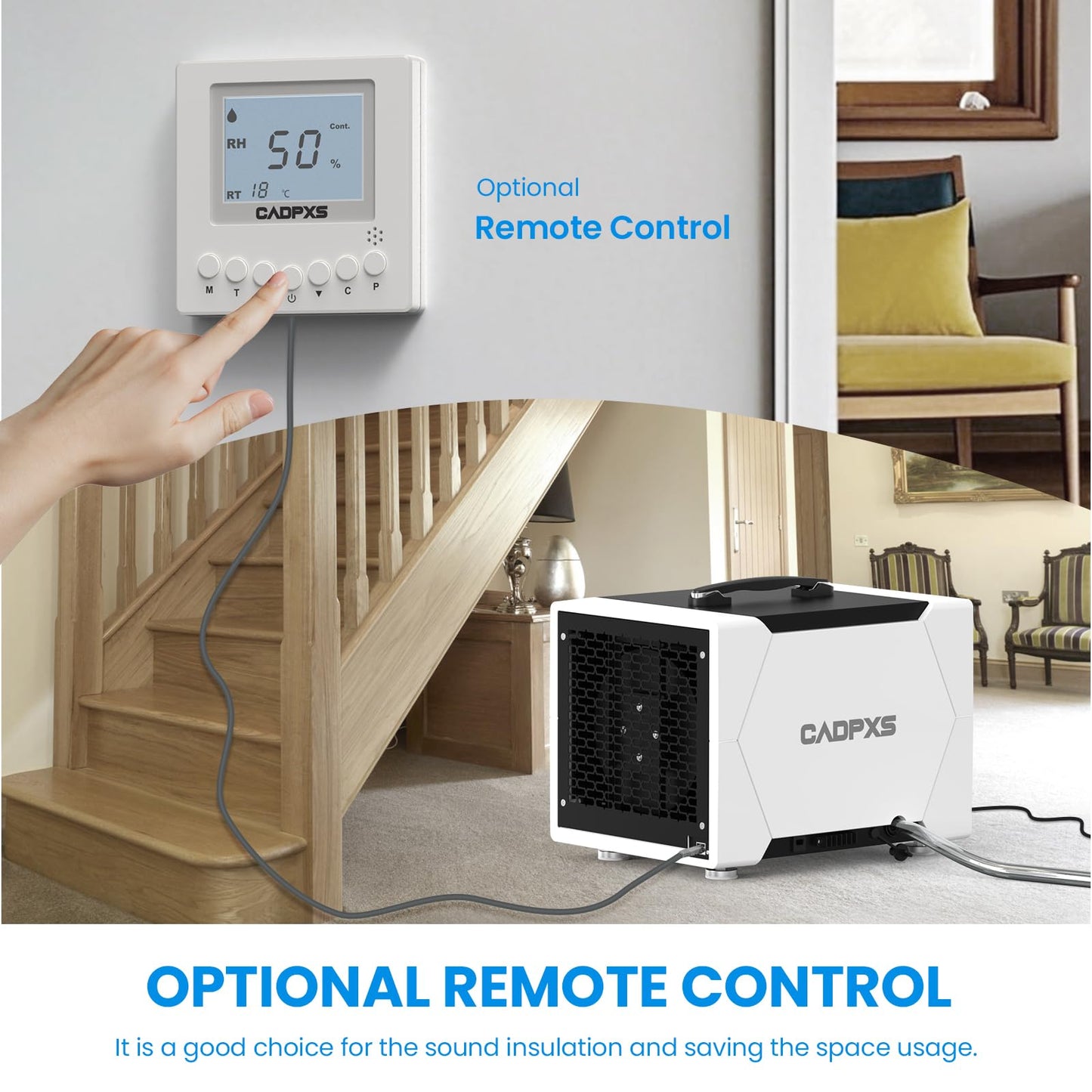 CADPXS Crawl Space Dehumidifier with Pump and Drain Hose, 80 Pint Crawlspace Dehumidifier for Commercial, Basement, Water Damage Use, Memory Start, cETL, Up to 1000 Sq Ft, 5 Years Limited Warranty