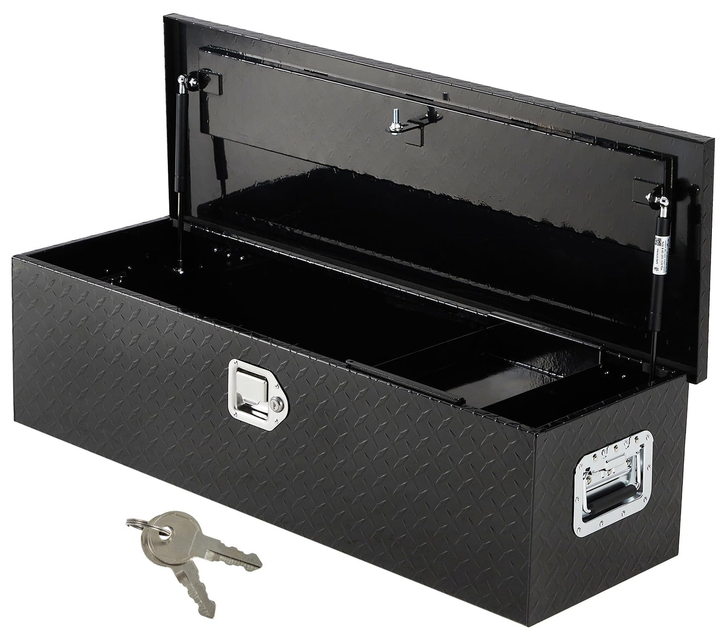 GarveeTech 48 in Aluminum Truck Tool Box, Truck Bed Storage Box with Security Lock and Wider Handles, Heavy Duty Waterproof Tool Boxes Organizer Chest for Pick Up Truck Rv Trailer,Black