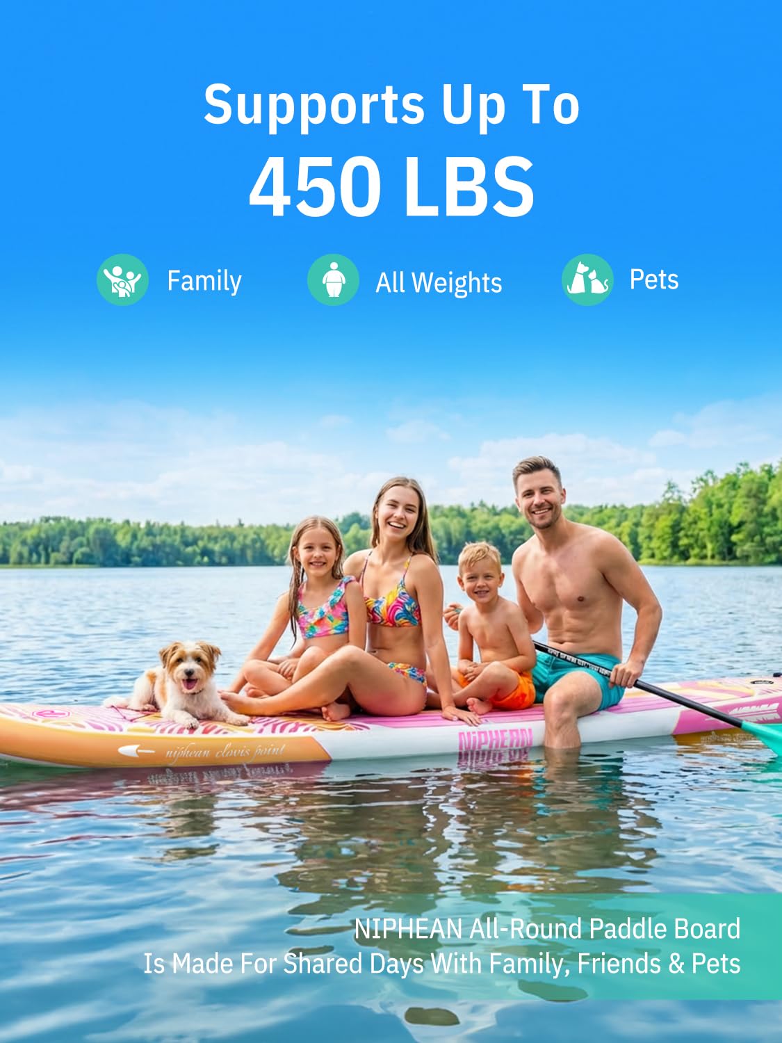Niphean Inflatable Stand Up Paddle Board with Stabiltrac Fin Design and SUP Accessories, Anti-Slip EVA Deck, 10’6’’ Inflatable Paddle Boards for Adults & Youth of All Skill Levels