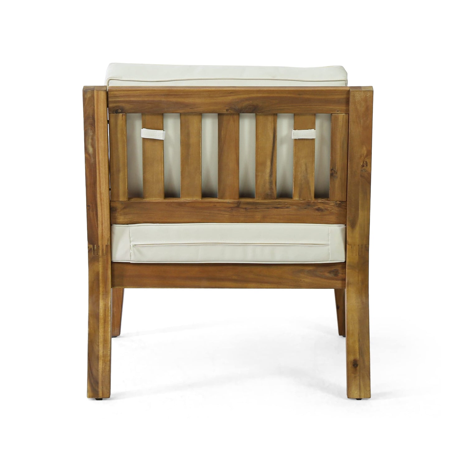 Merax Outdoor Patio Club Chairs,Set of 2,Acacia Wood Frame Conversation Set with Cushion for Porch Backyard,Classic Style