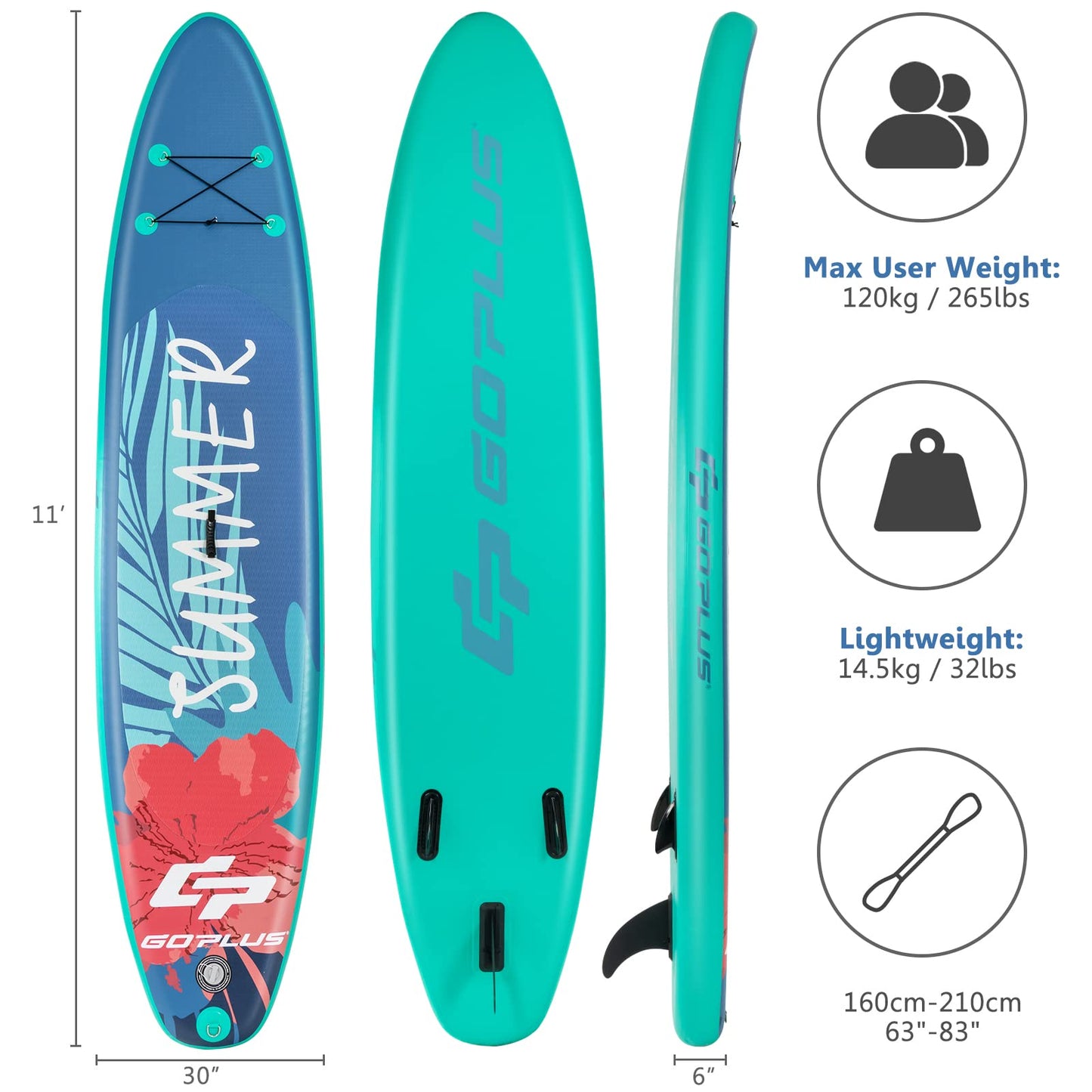 Stand Up Paddle Board- 10'/10.5'/11'×30"×6" SPORFIT Inflatable Paddleboard with Premium SUP Accessories & Backpack, Non-Slip Deck, Waterproof Bag, Leash, Paddle and Hand Pump for Youth & Adult