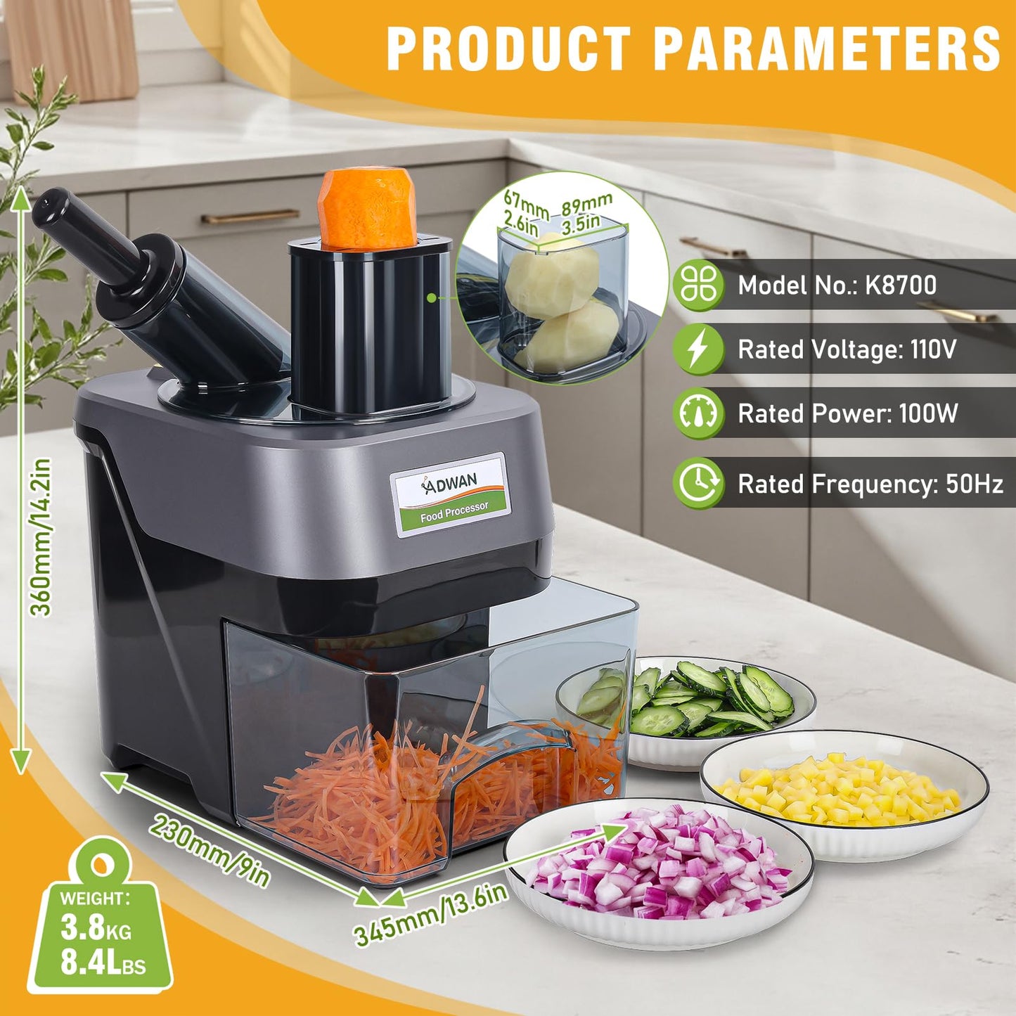 3 in 1 Electric Vegetable Slicer and Chopper Multifunctional Food Processor Electric Potato Cutter Automatic Onion Slicer & Shredder For Commercial Home Use