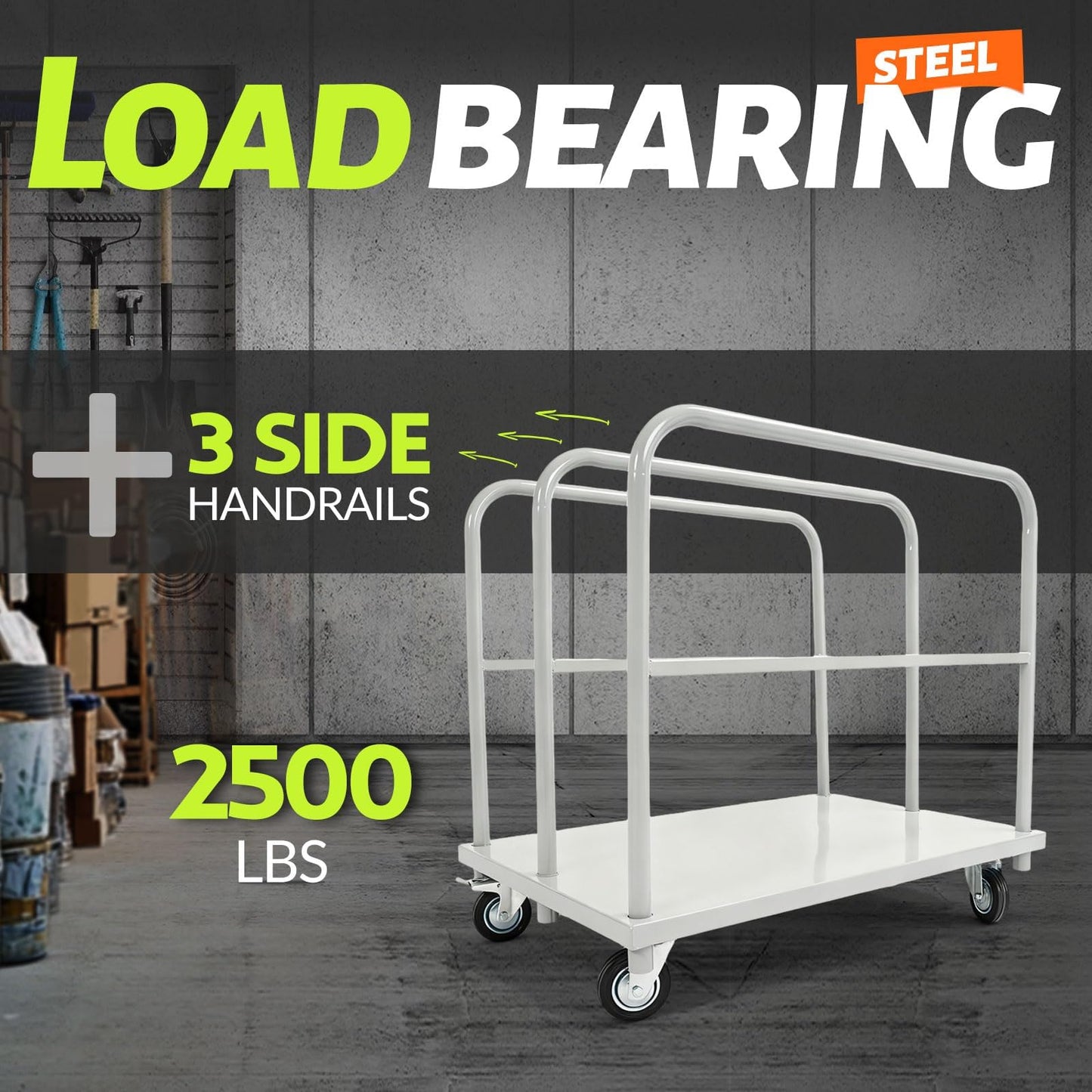 Gelacie 36x24inch Steel Panel Truck Cart, Flat Dolly Cart, Flatbed with