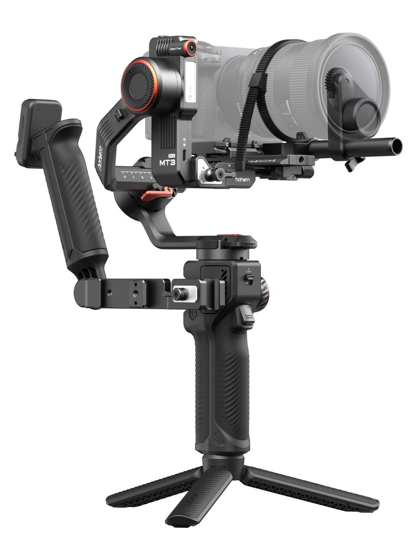 Hohem iSteady MT3 Pro Kit 3-Axis Gimbal Stabilizer for Camera, AI Tracker with Fill Light, for Mirrorless/Pocket/Action Camera/Smartphone, Detachable Touchscreen Control, for Canon/Nikon/Sony/Fujifilm