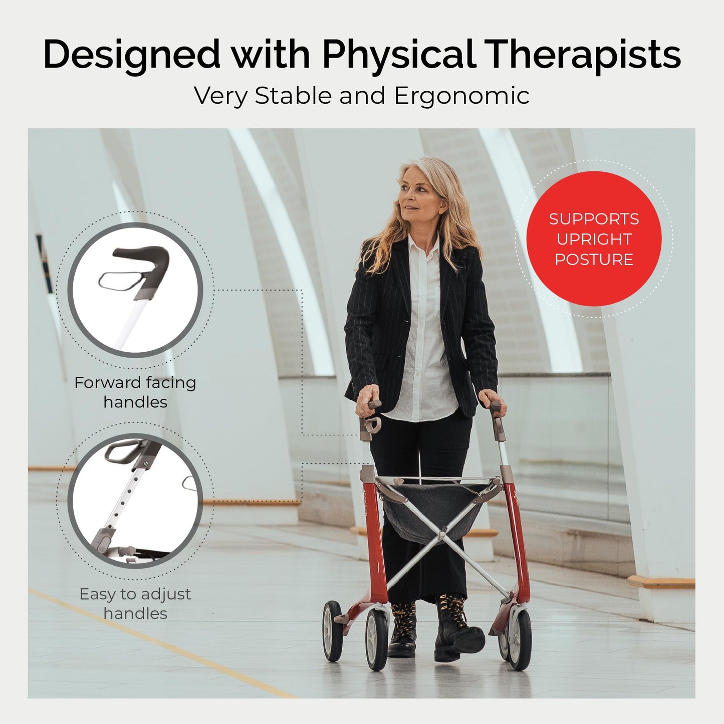 byACRE Carbon Ultralight Rollator Walker - World's Lightest Carbon Rollator - Only 10.6 lbs | Indoor and Outdoor Use | Foldable with seat and Easy to Travel with (Champagne Gold, Wide Track)