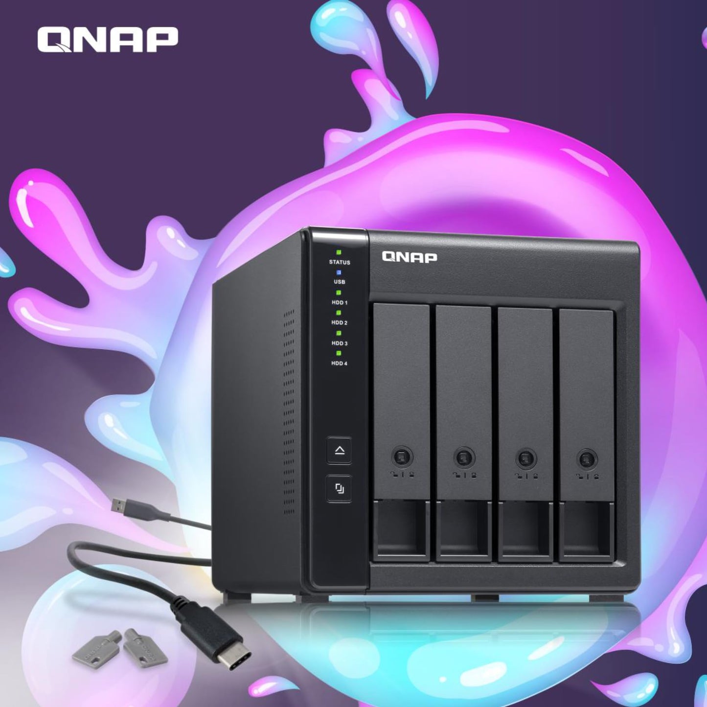 QNAP TR-004 4 Bay USB Type-C Direct Attached Storage (DAS) with hardware RAID (Diskless)