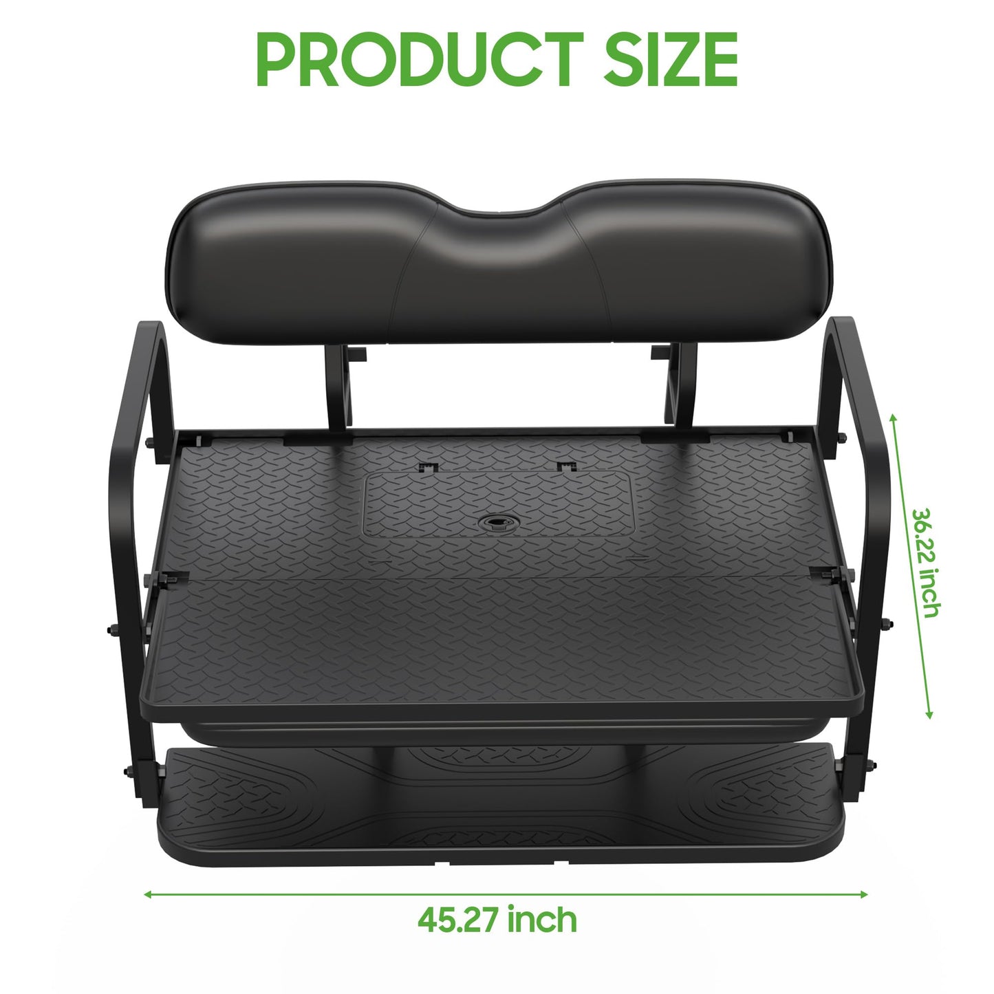 10L0L Golf Cart Rear Flip Seat Kit for Yamaha Drive G29 2007-2016 Folding Back Seat (Black)