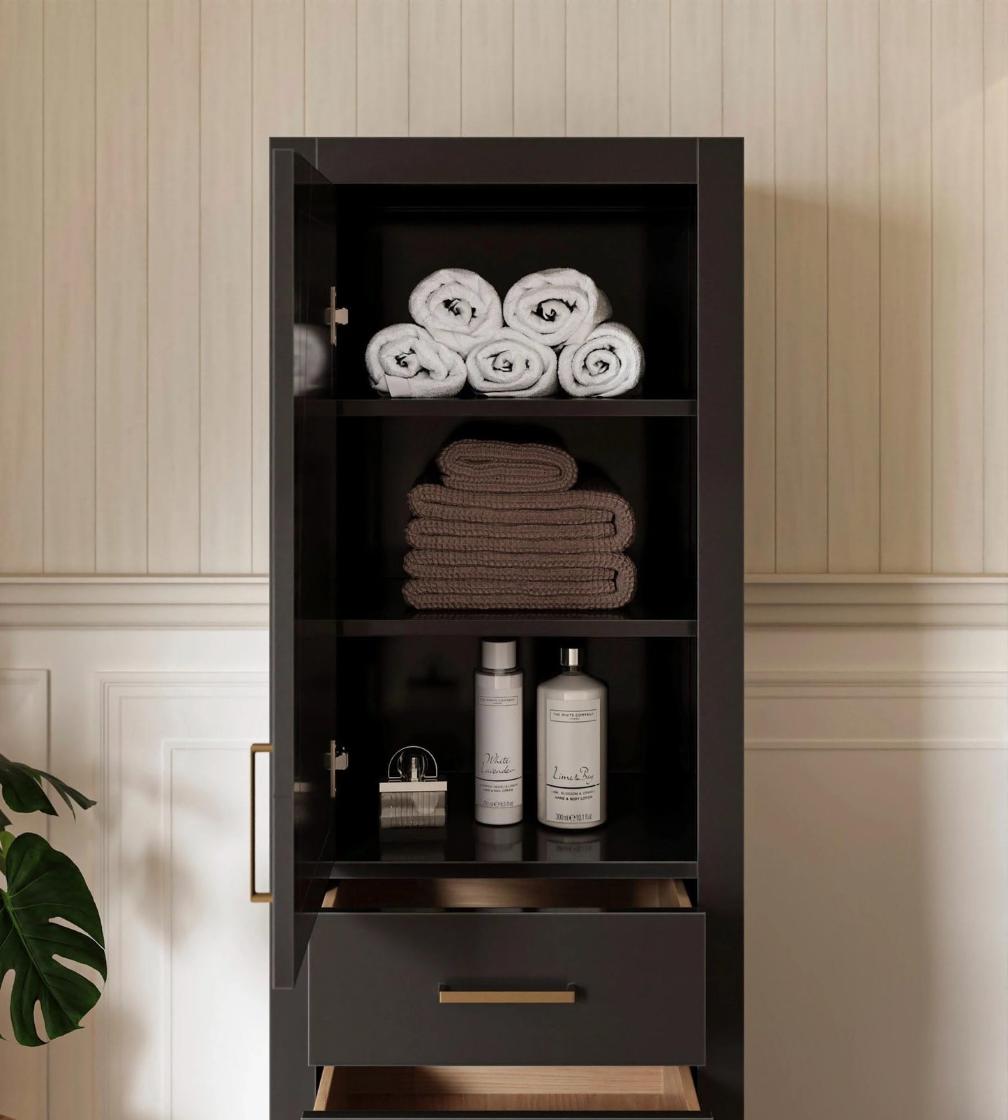 Hepburn Bathroom Linen Storage Cabinet 65”H x 20”W x 16”D White