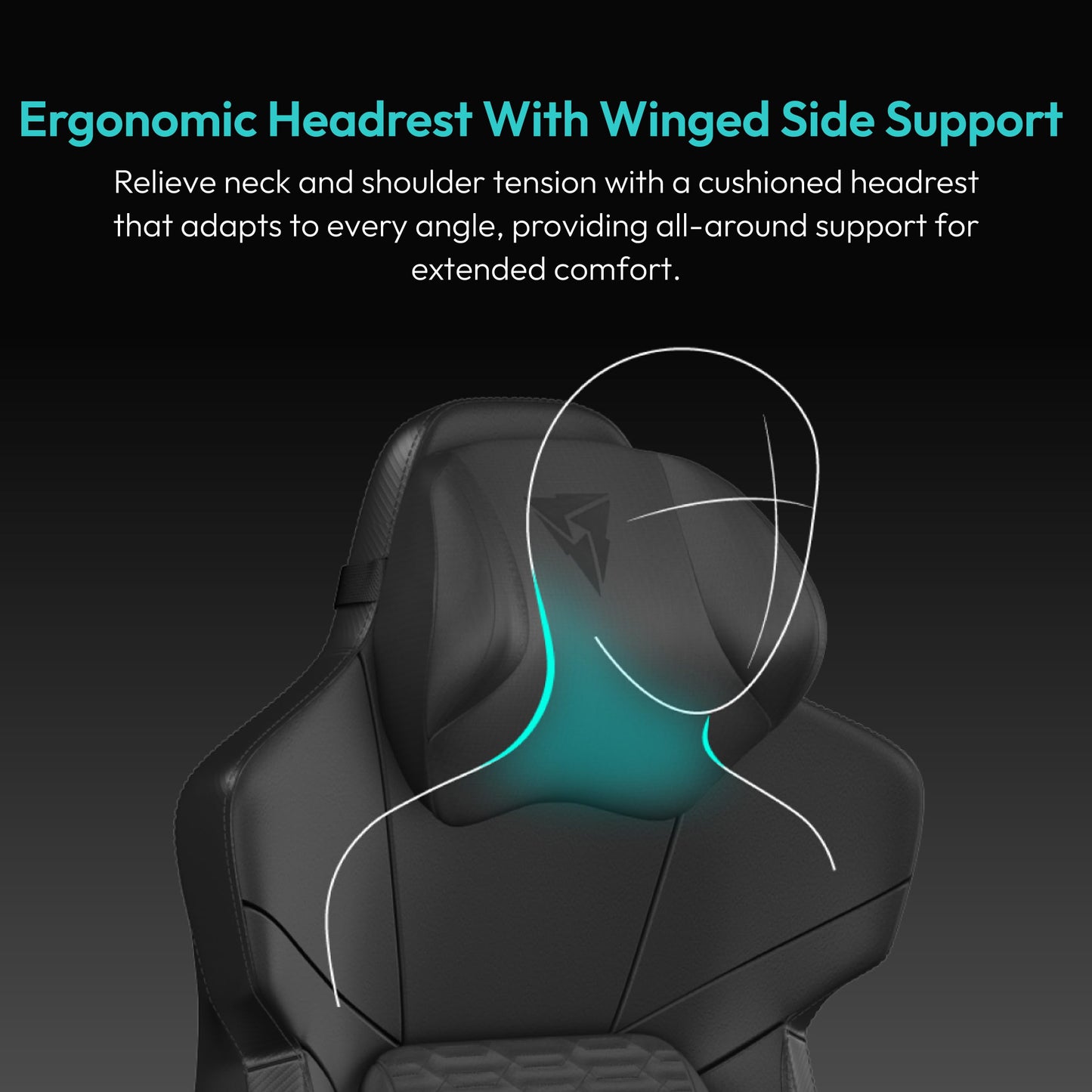 ThunderX3 CORE Gaming Chair, for Adults Ergonomic Office Chair, High Back Desk Chair, Synchronous Tilt, Forward Tilt, 360° Self-Adjusting Lumbar Support, Multipurpose Footrest, Leather, Racer Black