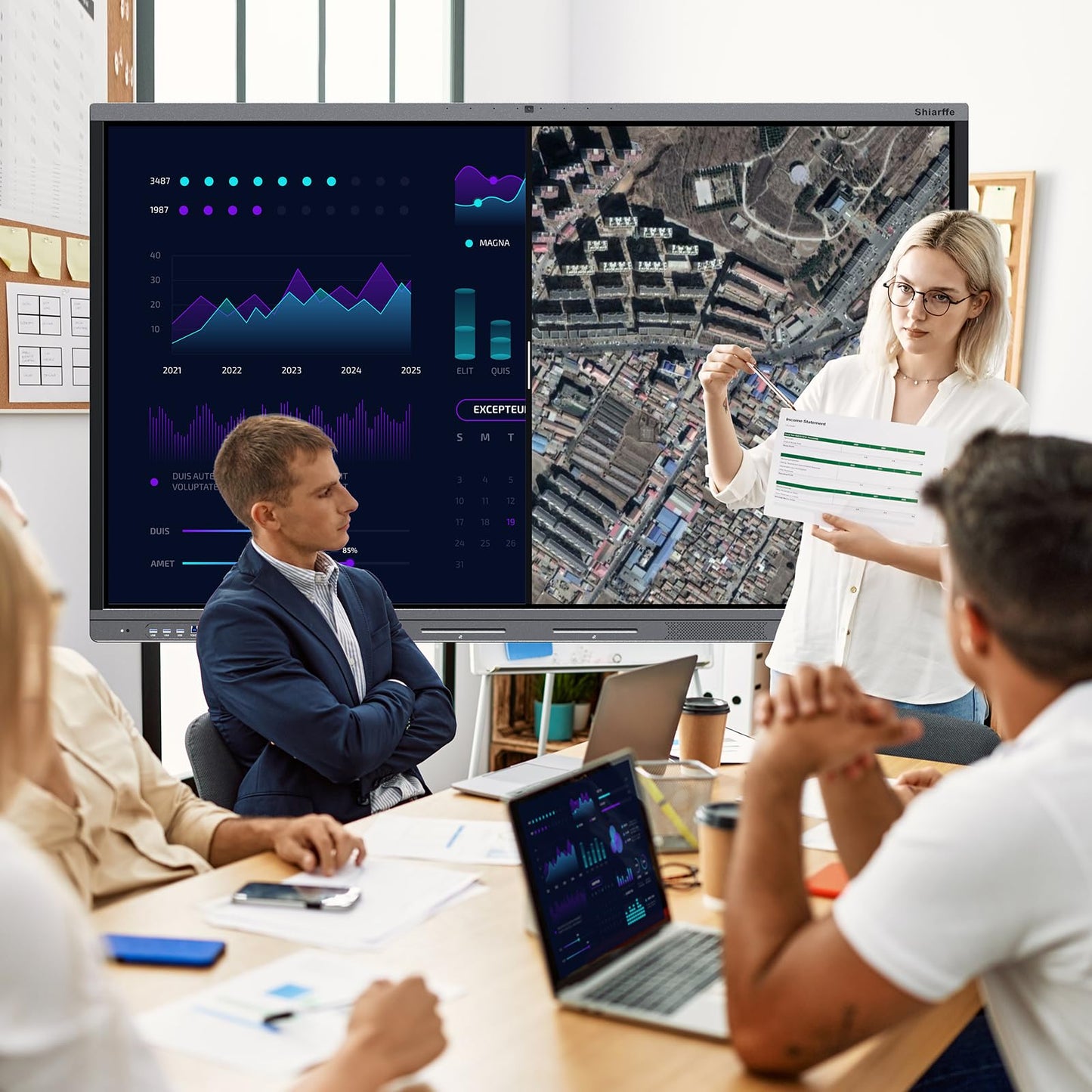 Shiarffe X5 Smart Board 75 Inch 4K Interactive Whiteboard